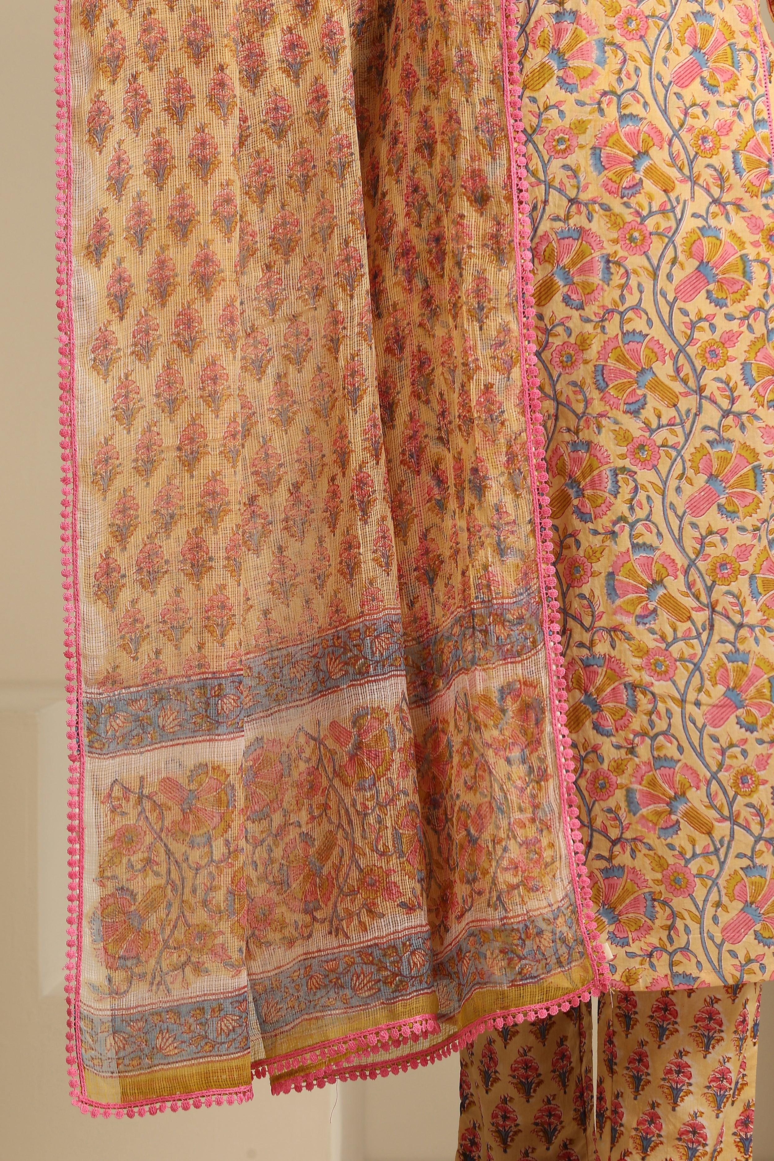Yellow Lantana Floral Kurta Set of 3