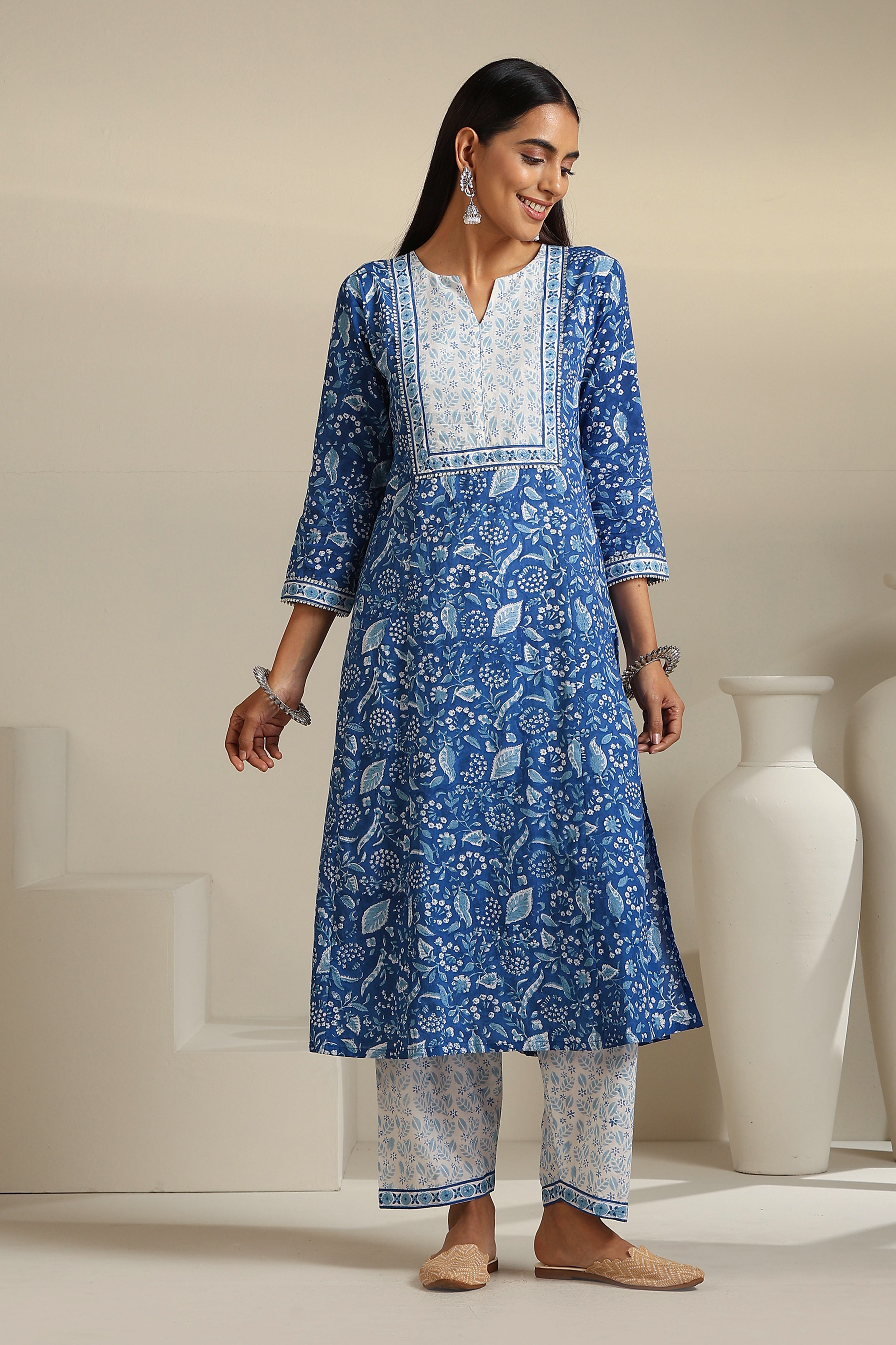 Egyptian Blue Kurta Set of 3