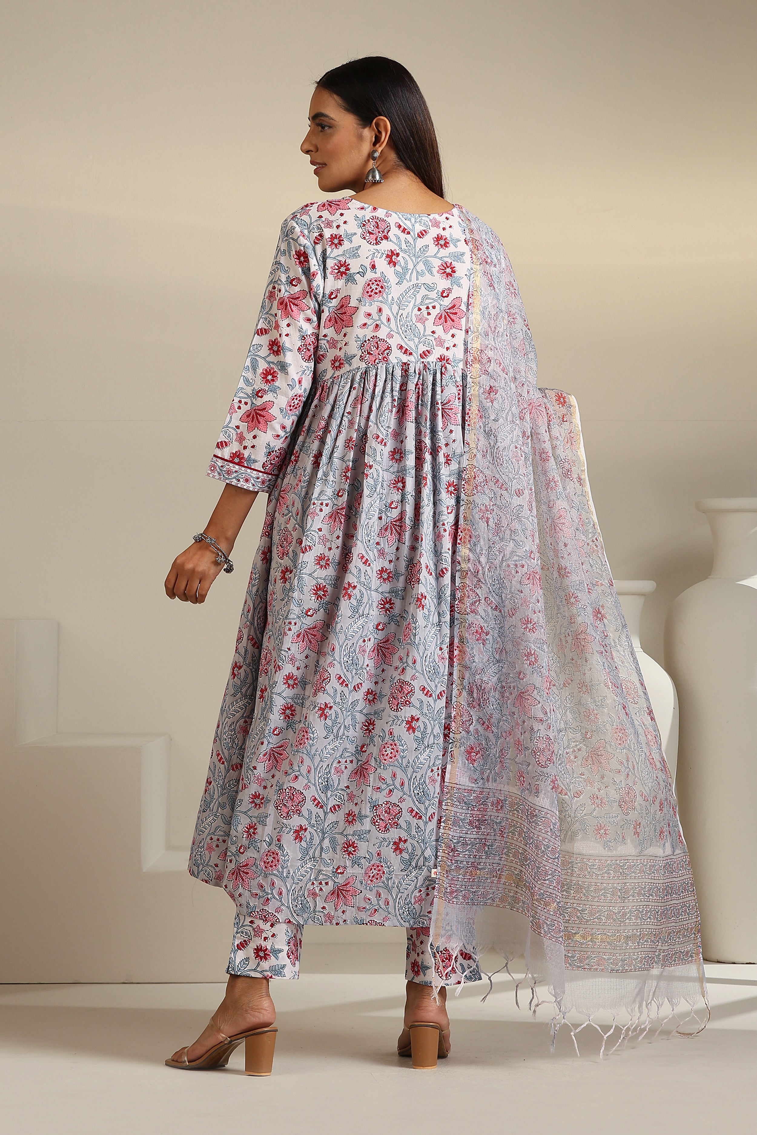 Grey Florentina Embroidered Kurta Set of 3