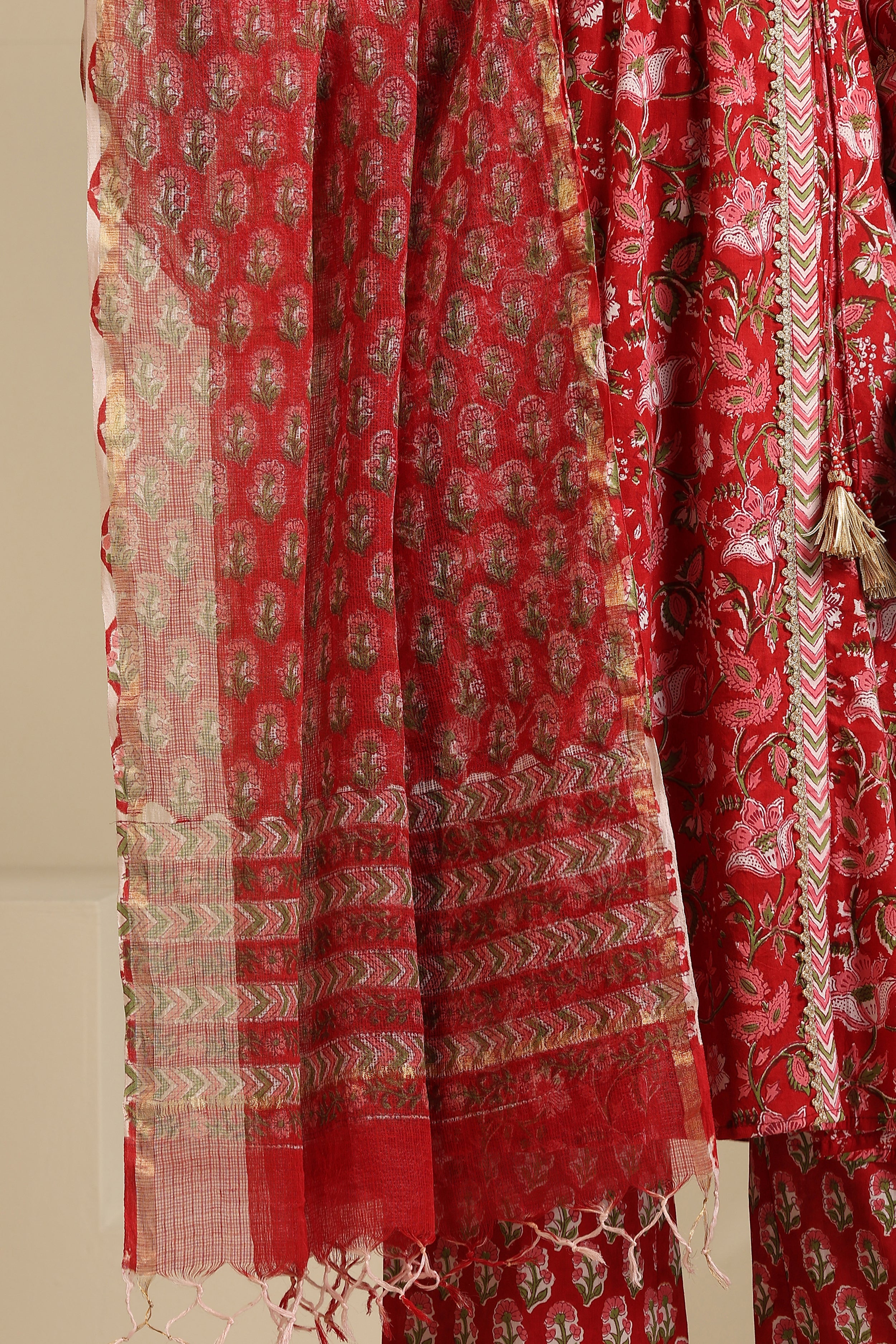 Red Sapphire Anarkali Set of 3