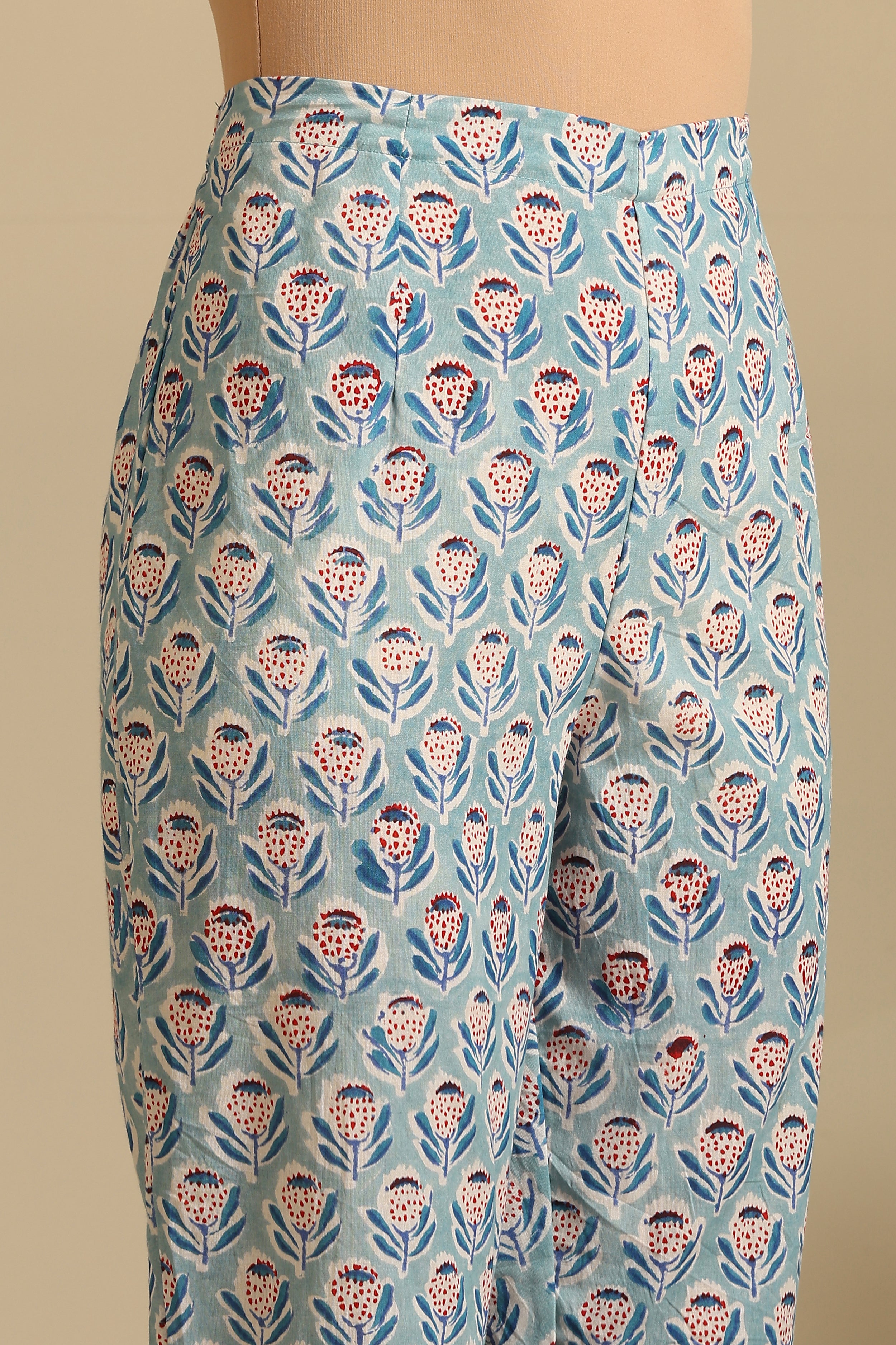 Blue Livia Gathered Kurta Set of 3