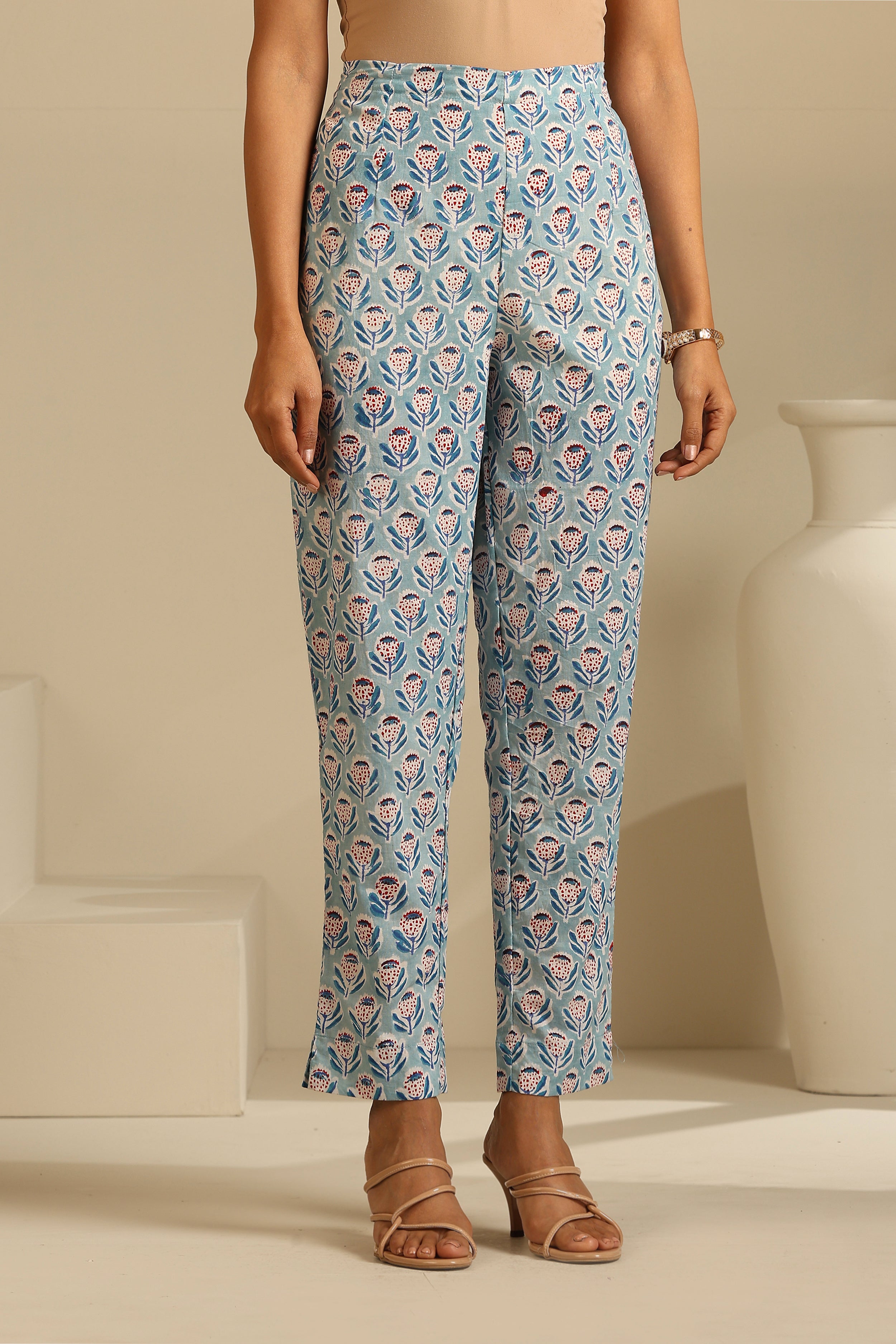 Blue Livia Gathered Kurta Set of 3