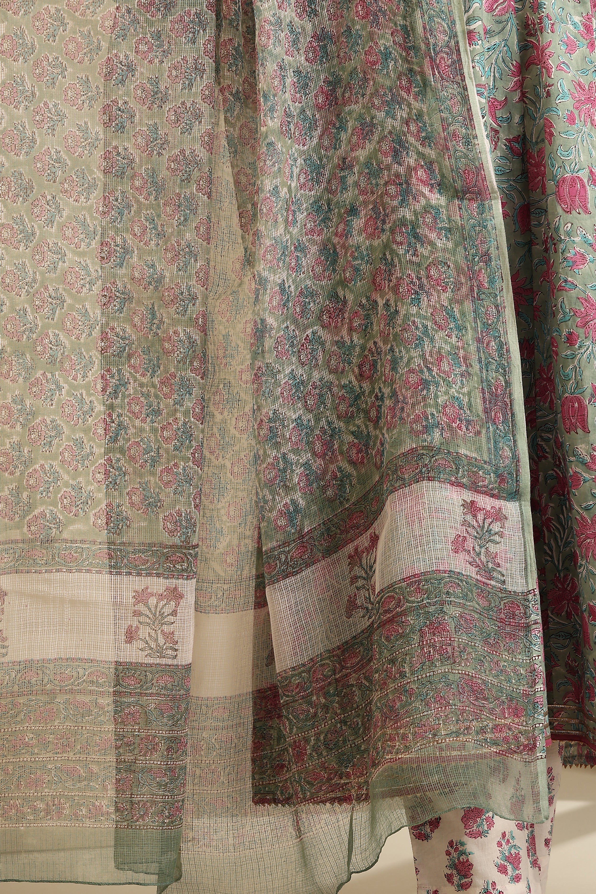 Green Sophia Embroidered Anarkali Set of 3