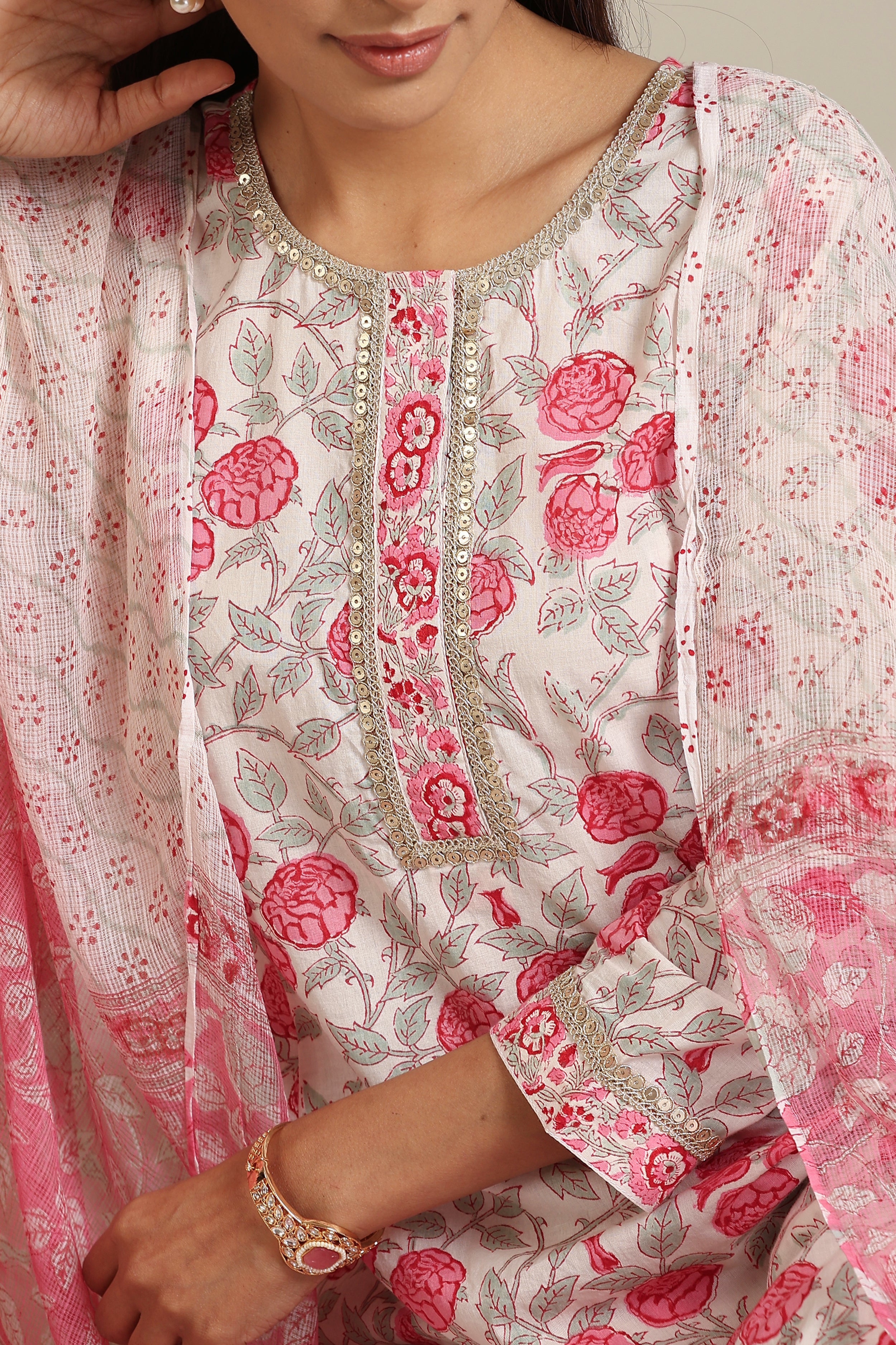 White Rosalia Kurta Set of 3