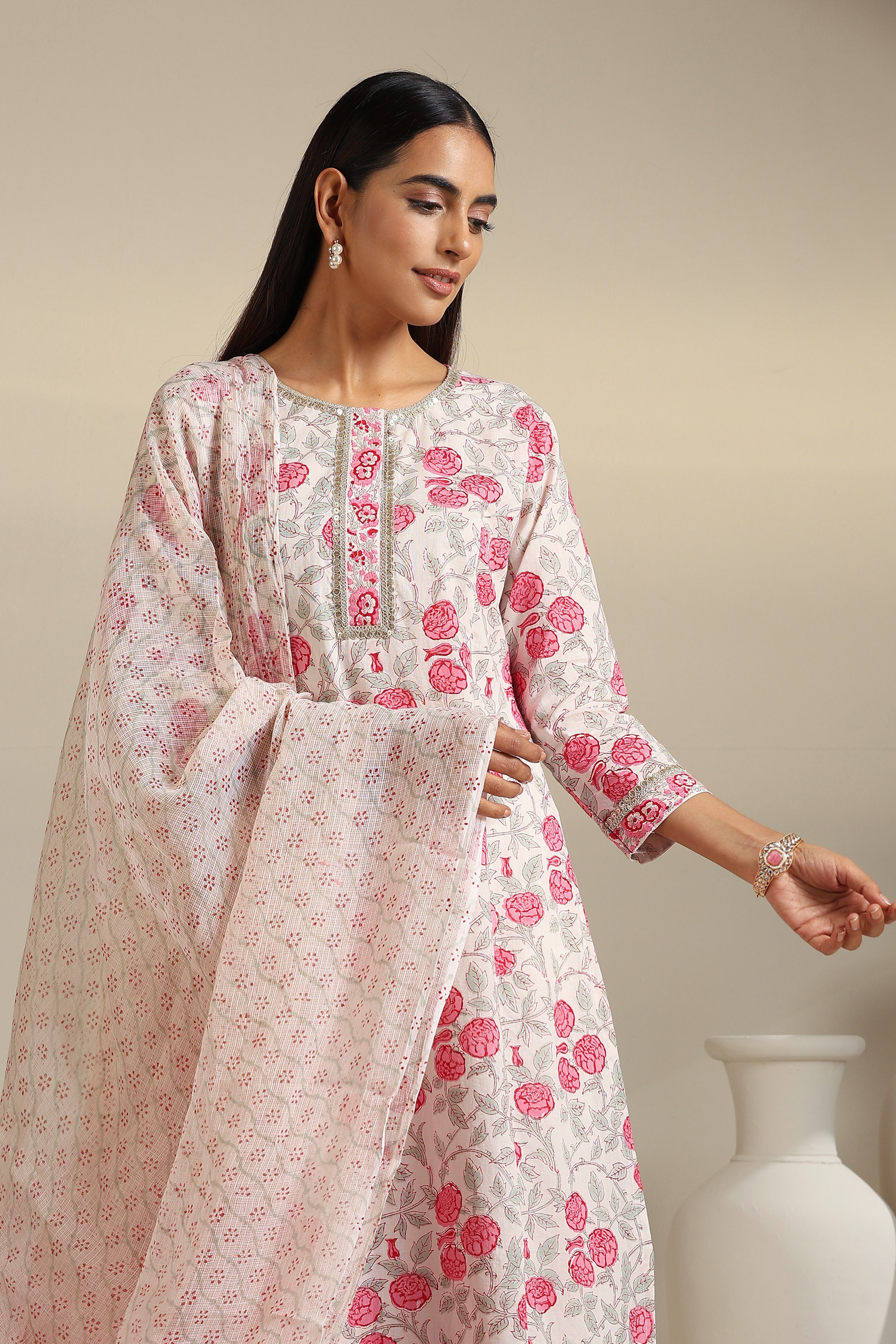 White Rosalia Kurta Set of 3