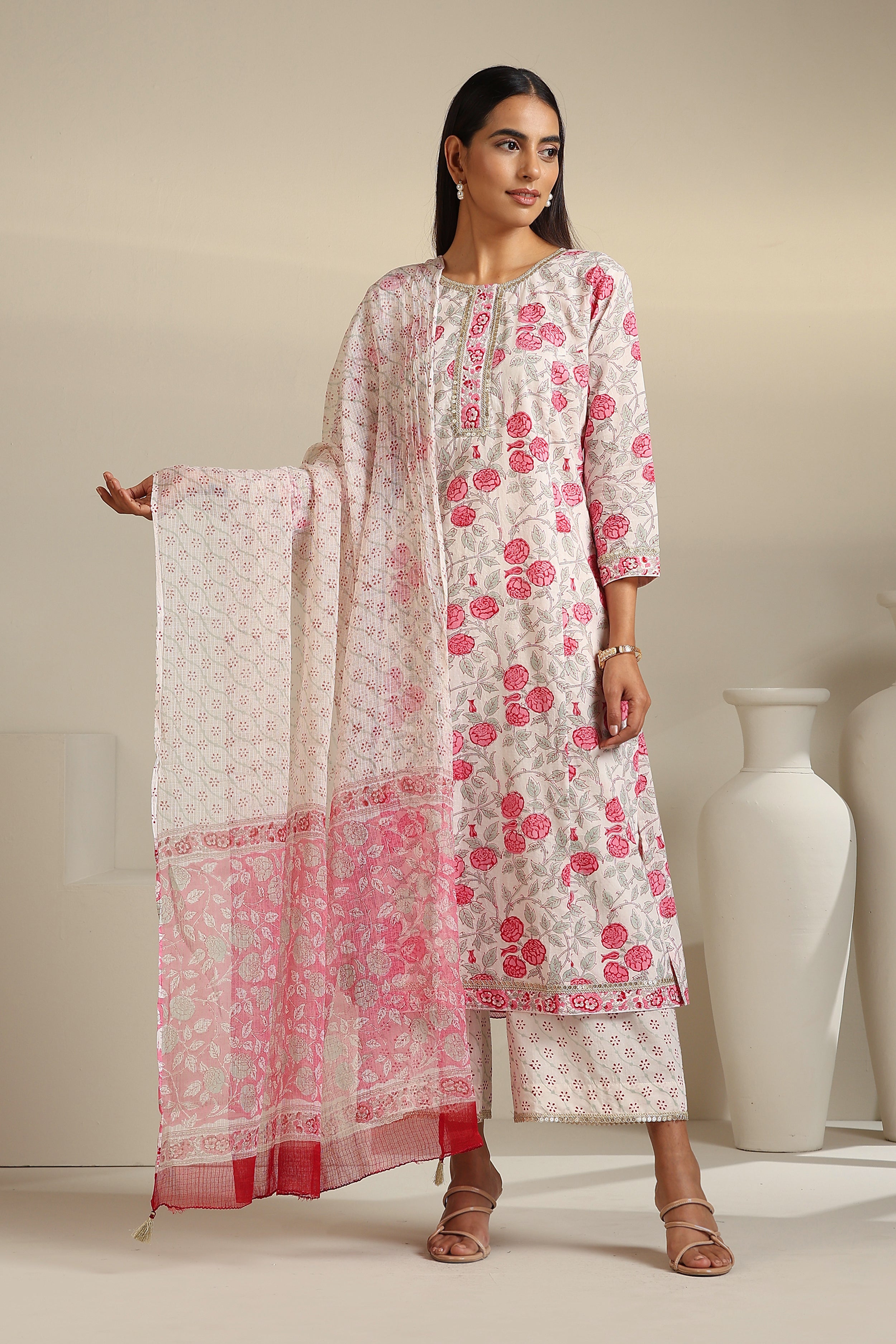 White Rosalia Kurta Set of 3