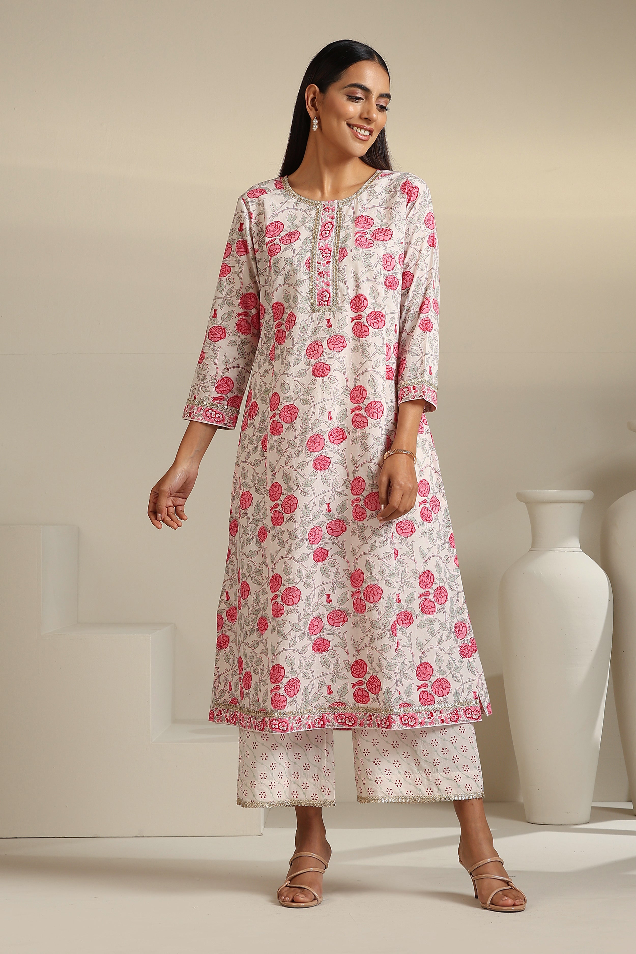 White Rosalia Kurta Set of 3