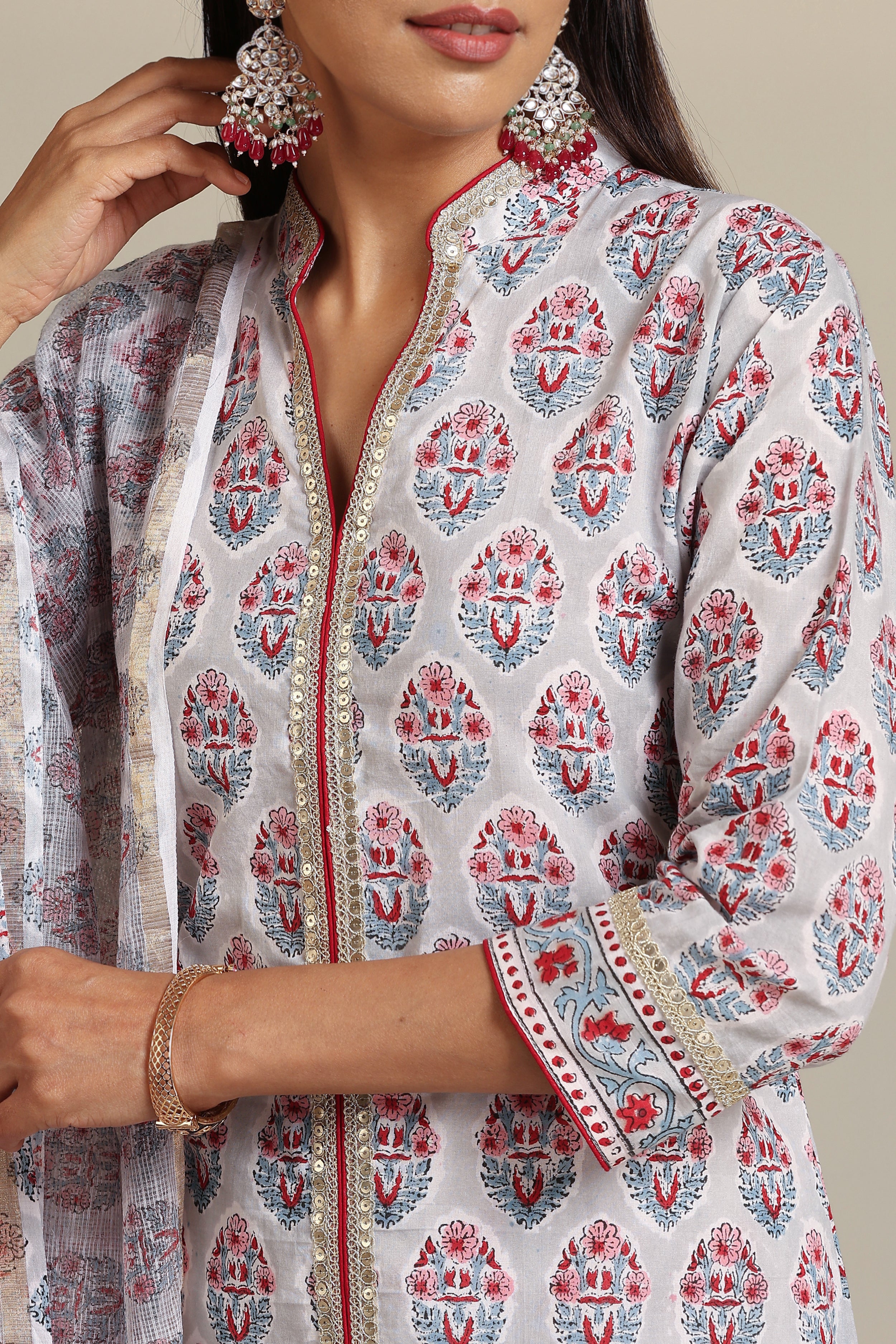 Grey Salvia Kurta Set of 3