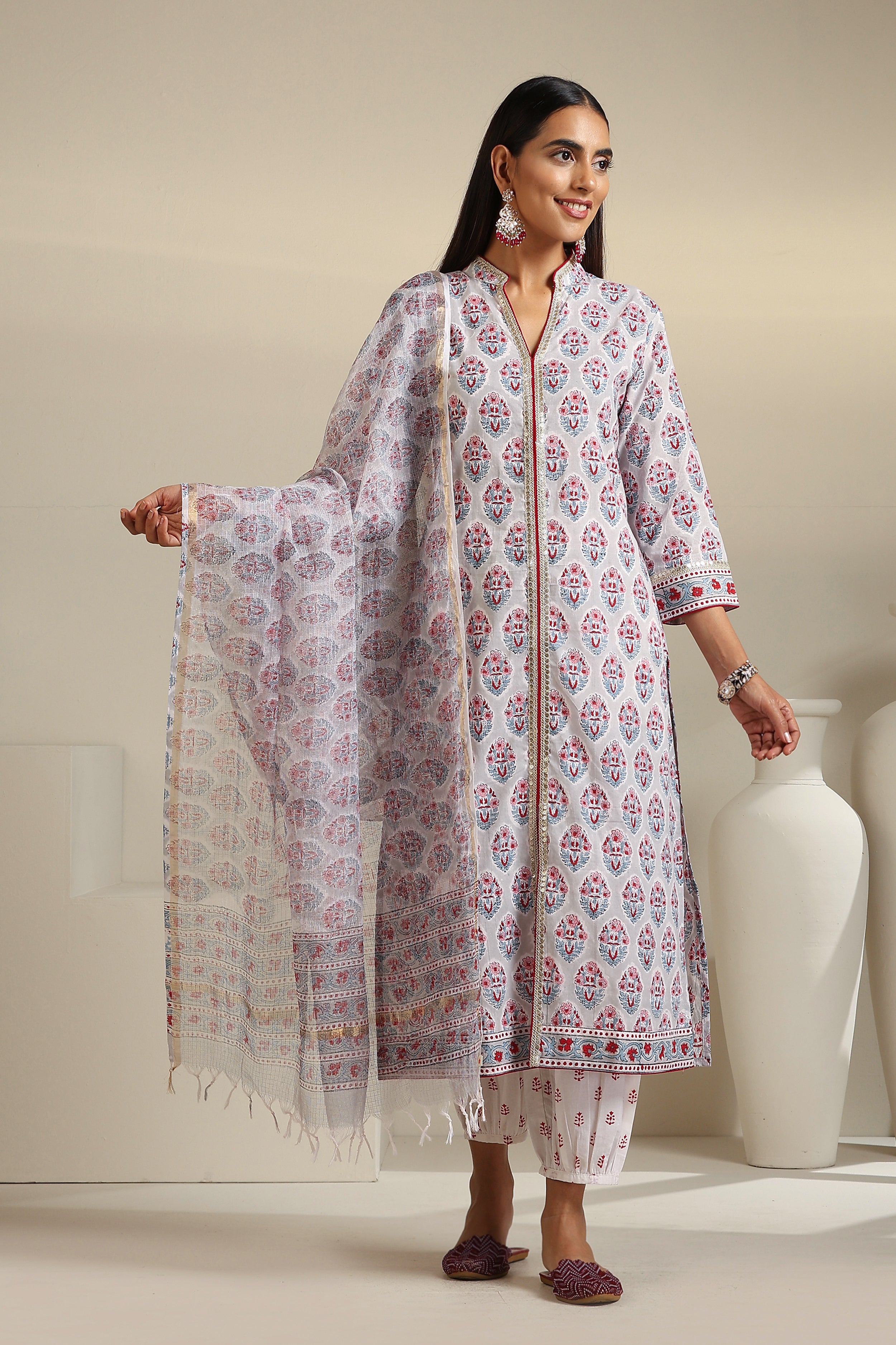 Grey Salvia Kurta Set of 3