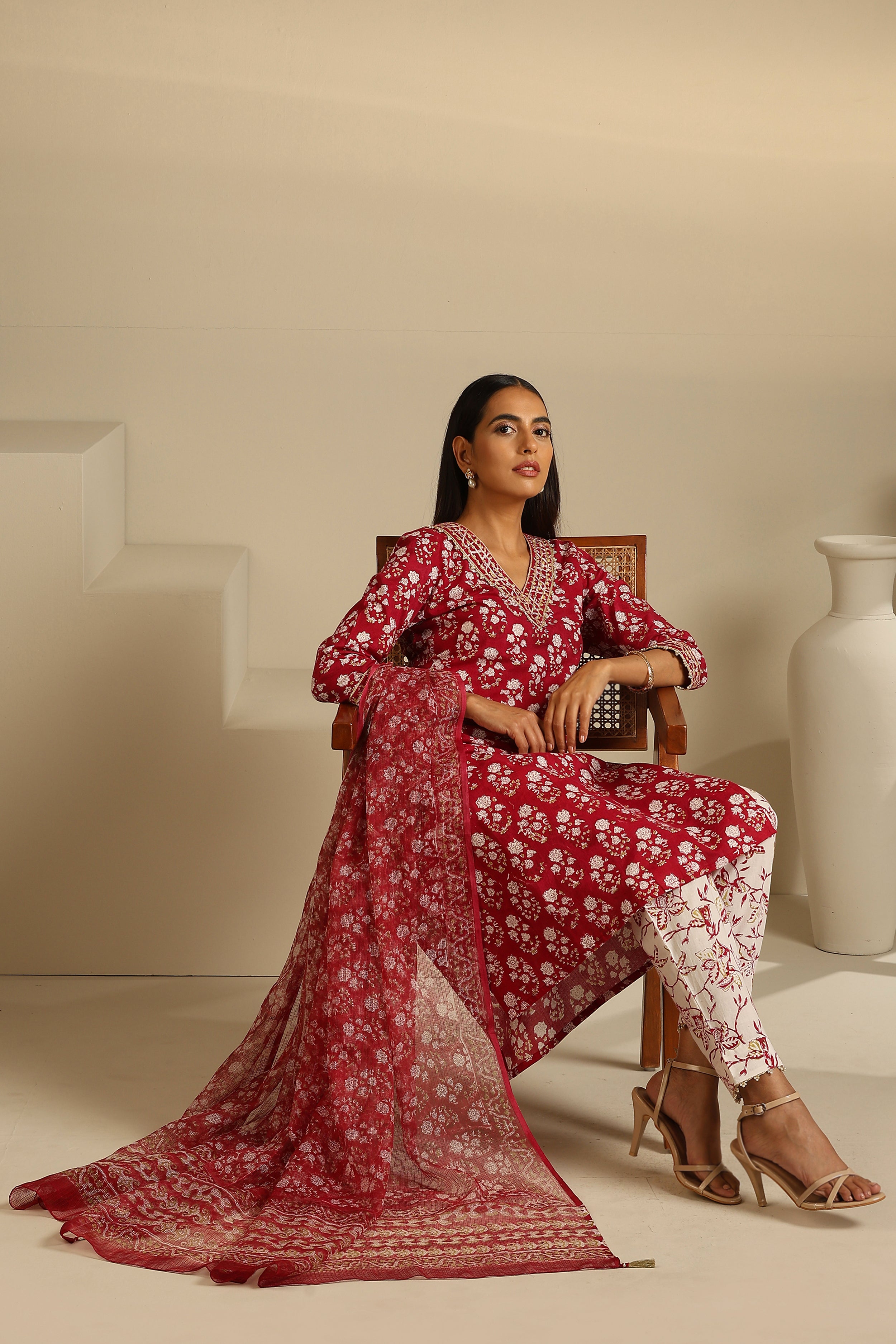 Maroon Sangria Kurta Set of 3