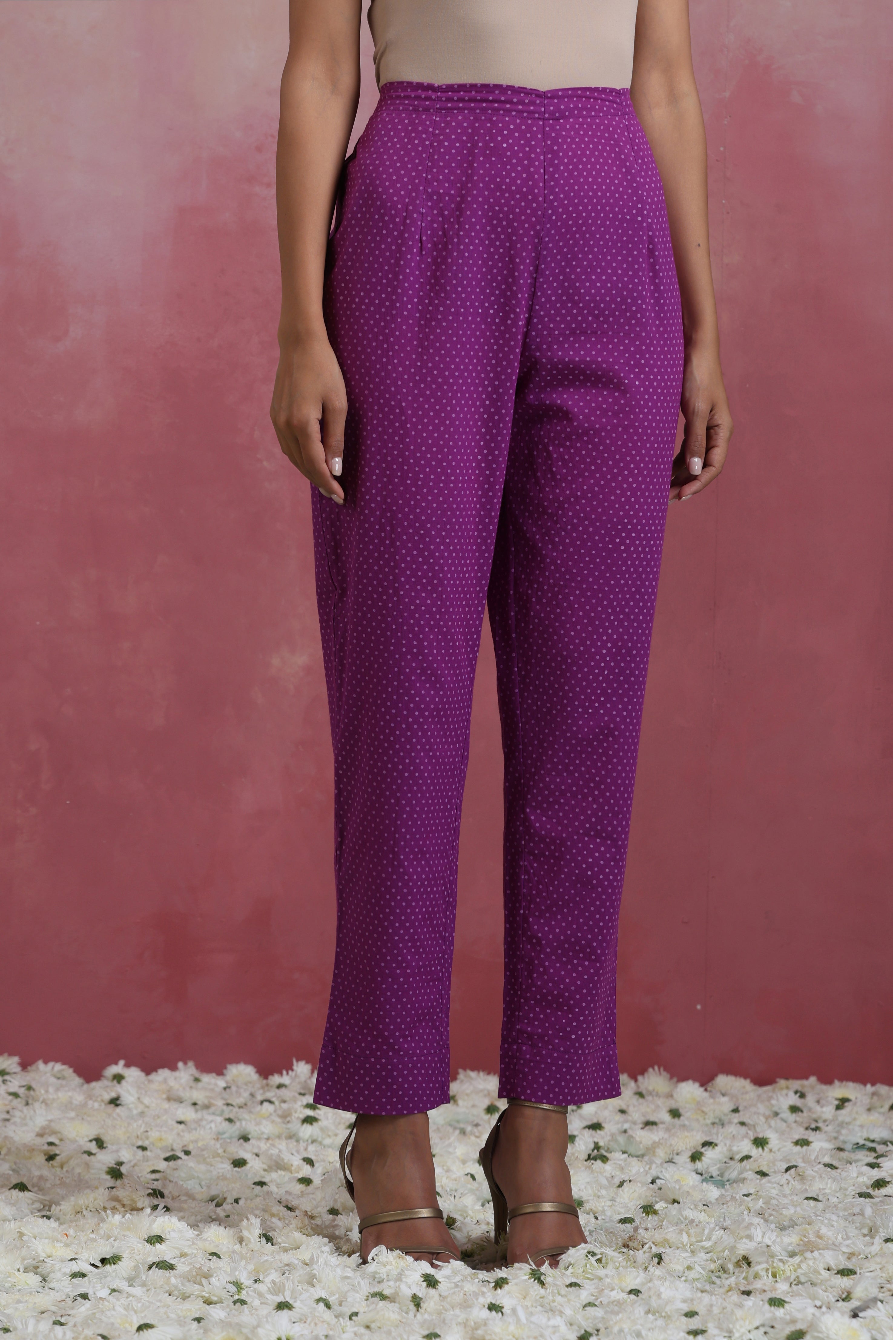 Purple Merlin Embroidered Chanderi Kurta Set of 3