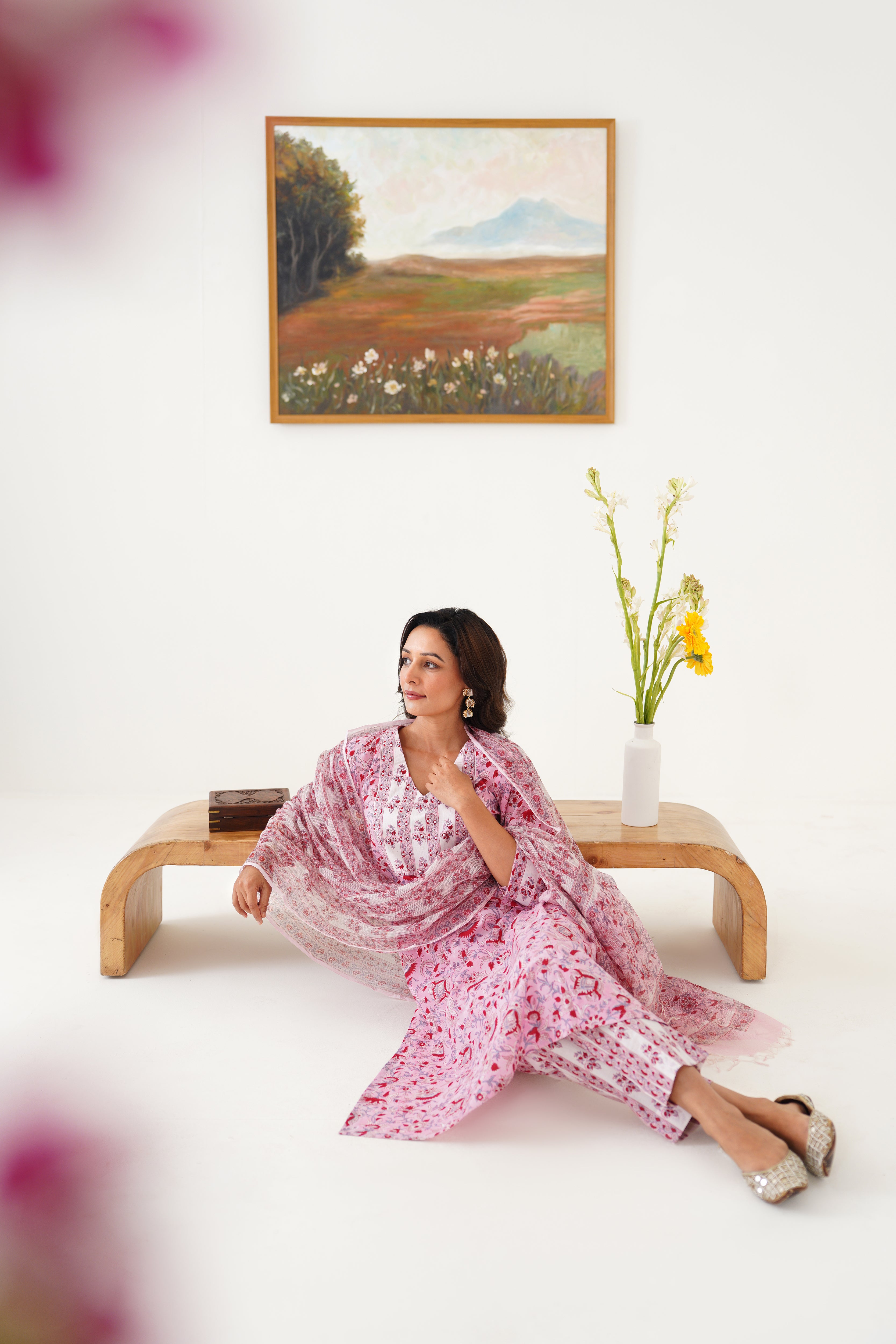 Pink Fiona Embroidered Kurta Set of 3