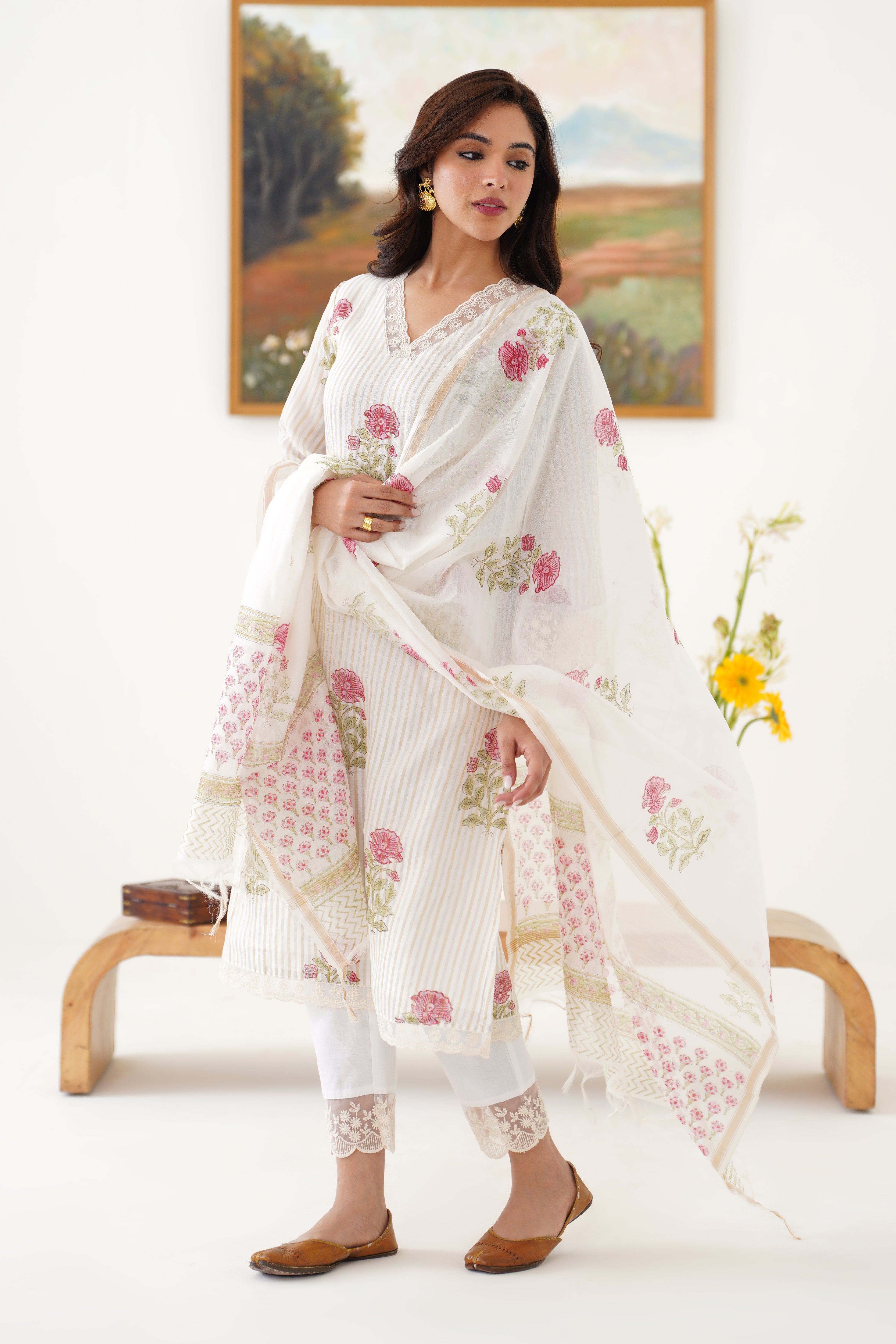 Pink Ophelia Chanderi Kurta Set of 3