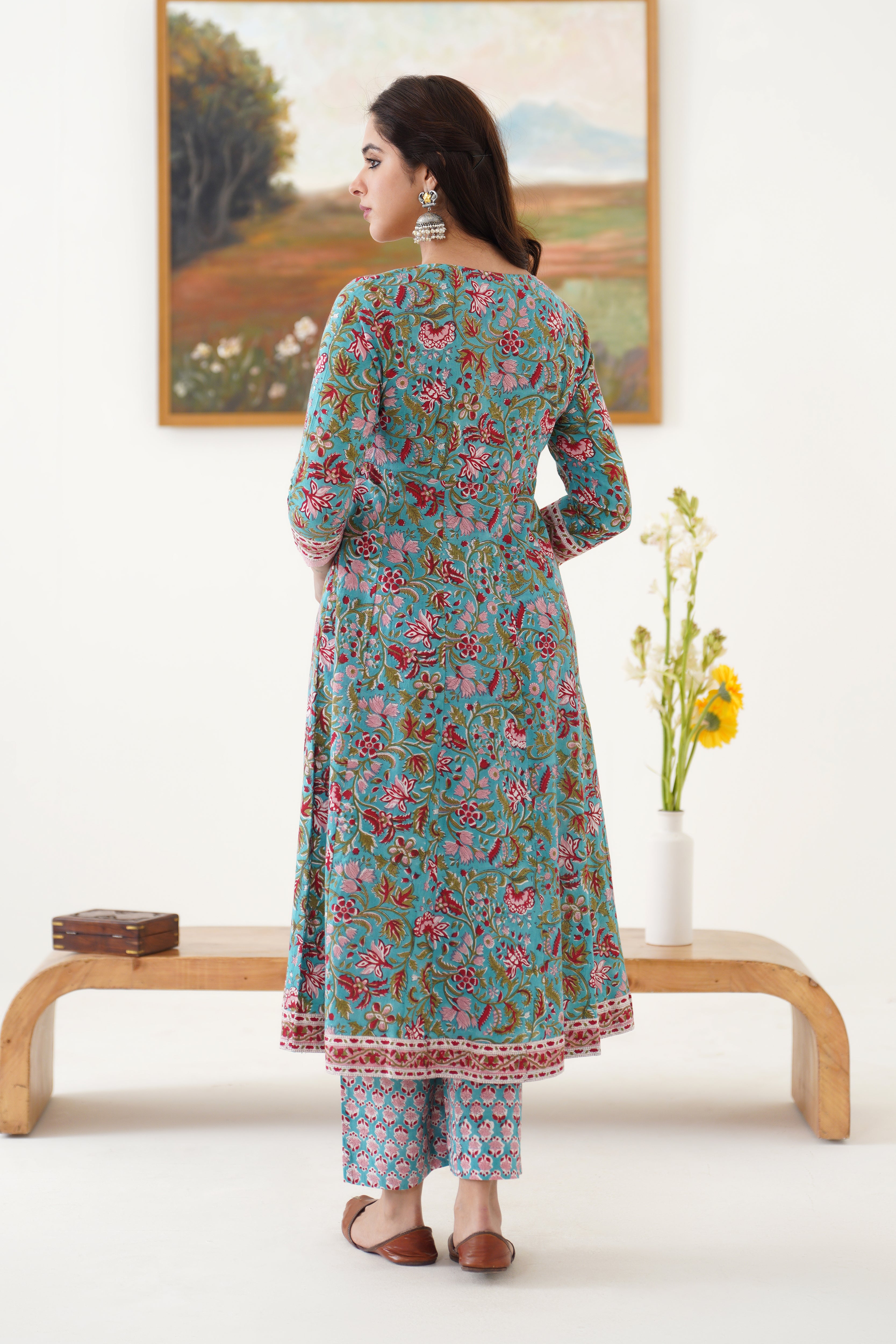 Blue Edith Anarkali Set of 3