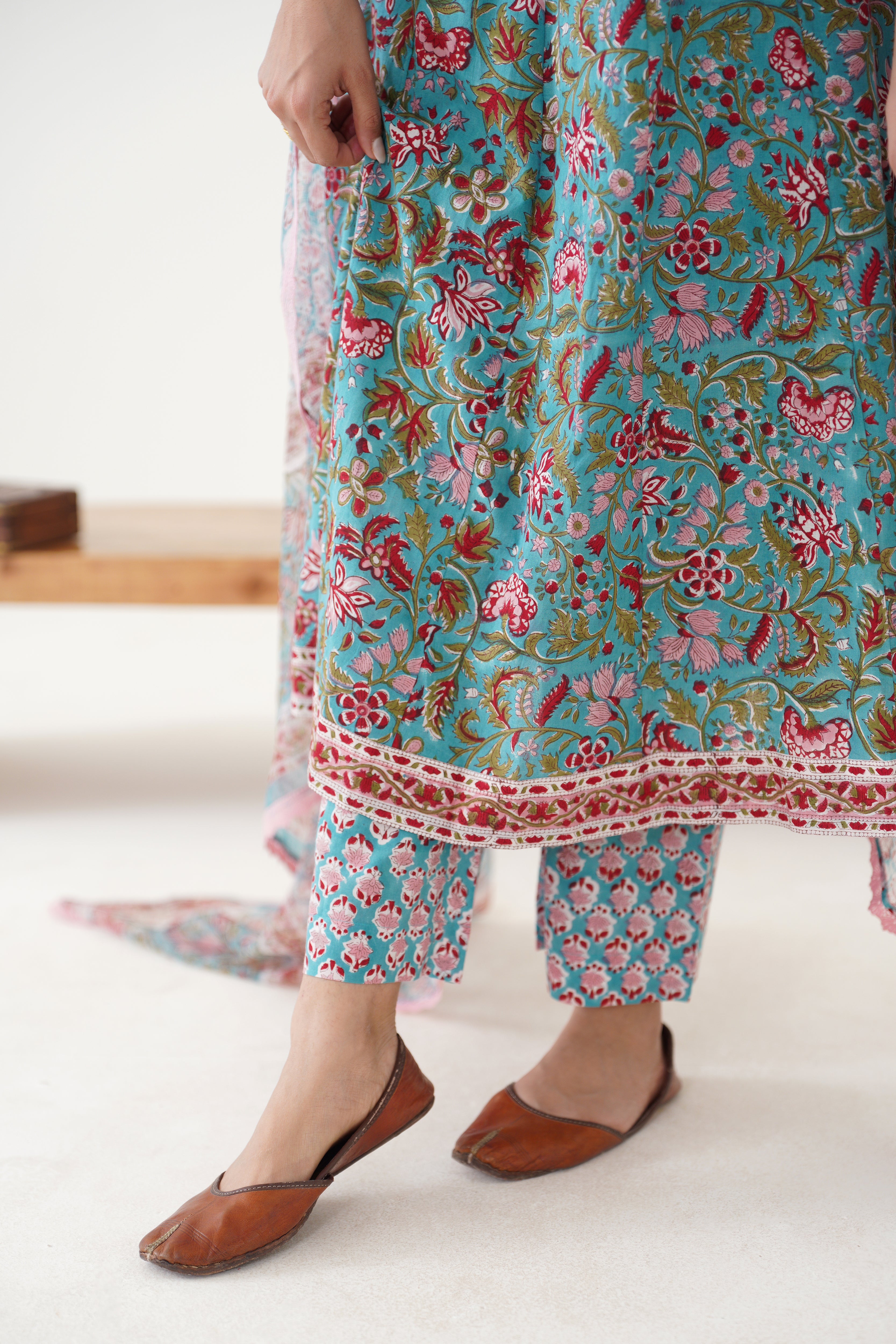 Blue Edith Anarkali Set of 3