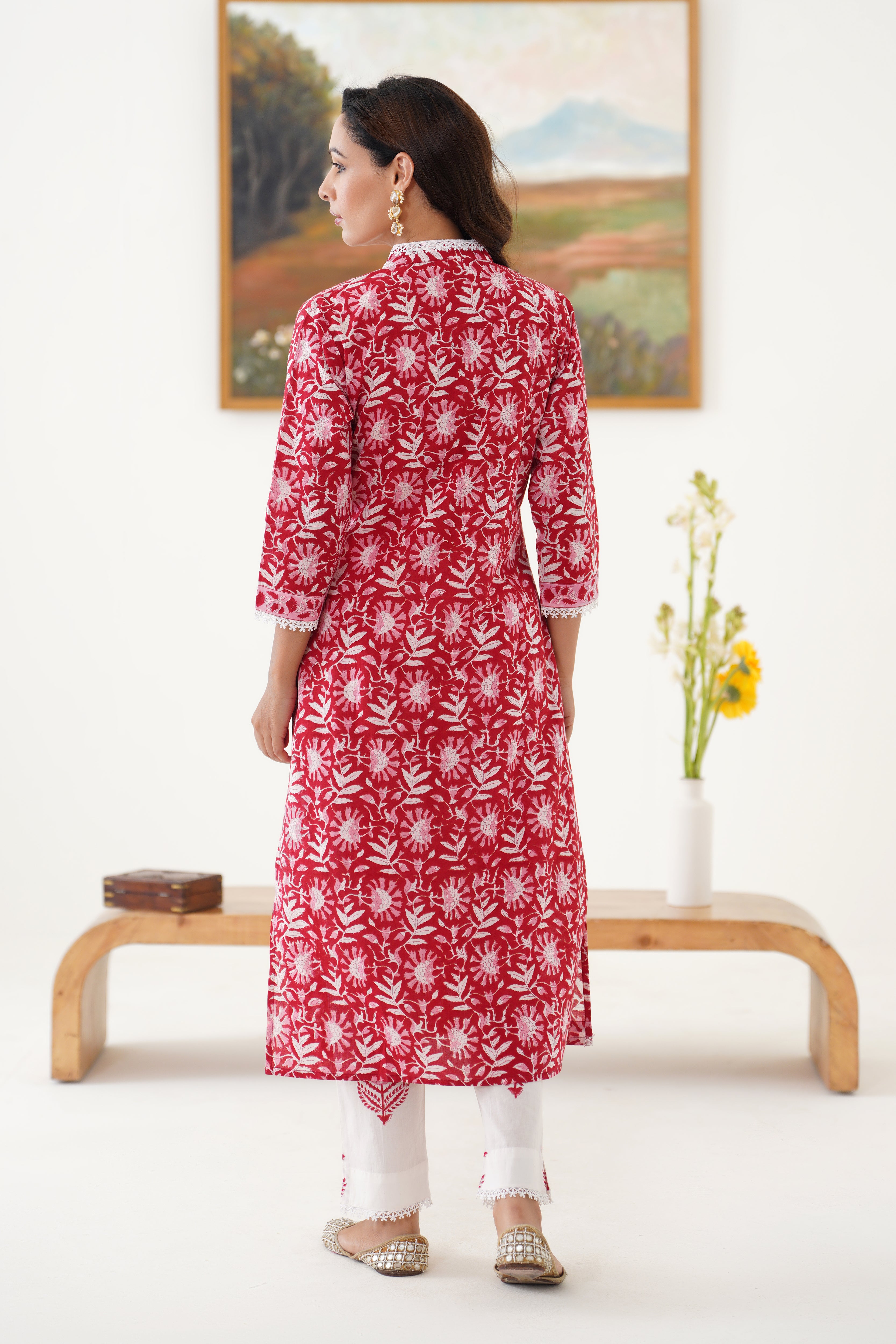 Red Rosemary Kurta Set of 3