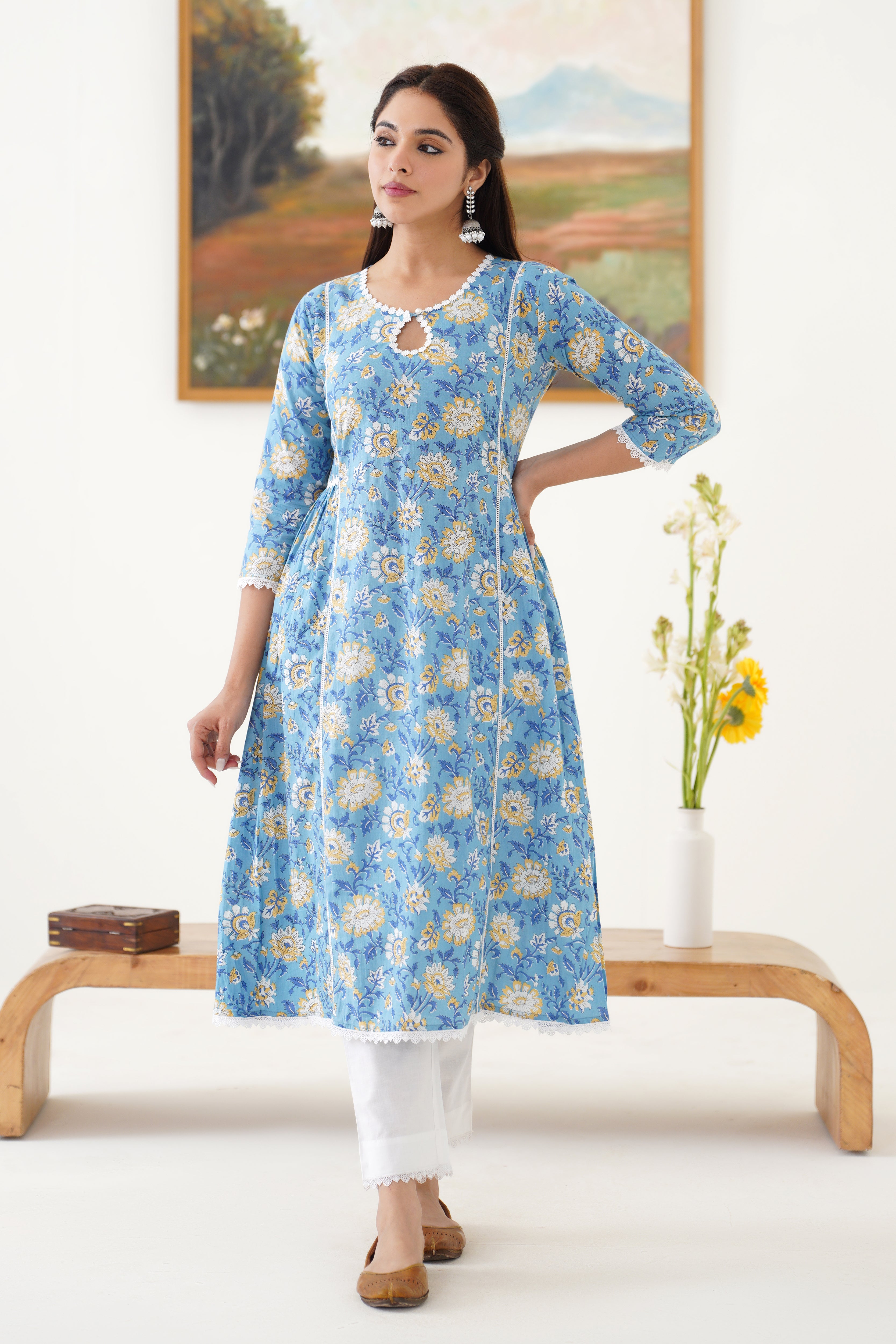 Blue Kyra Kurta Set of 2