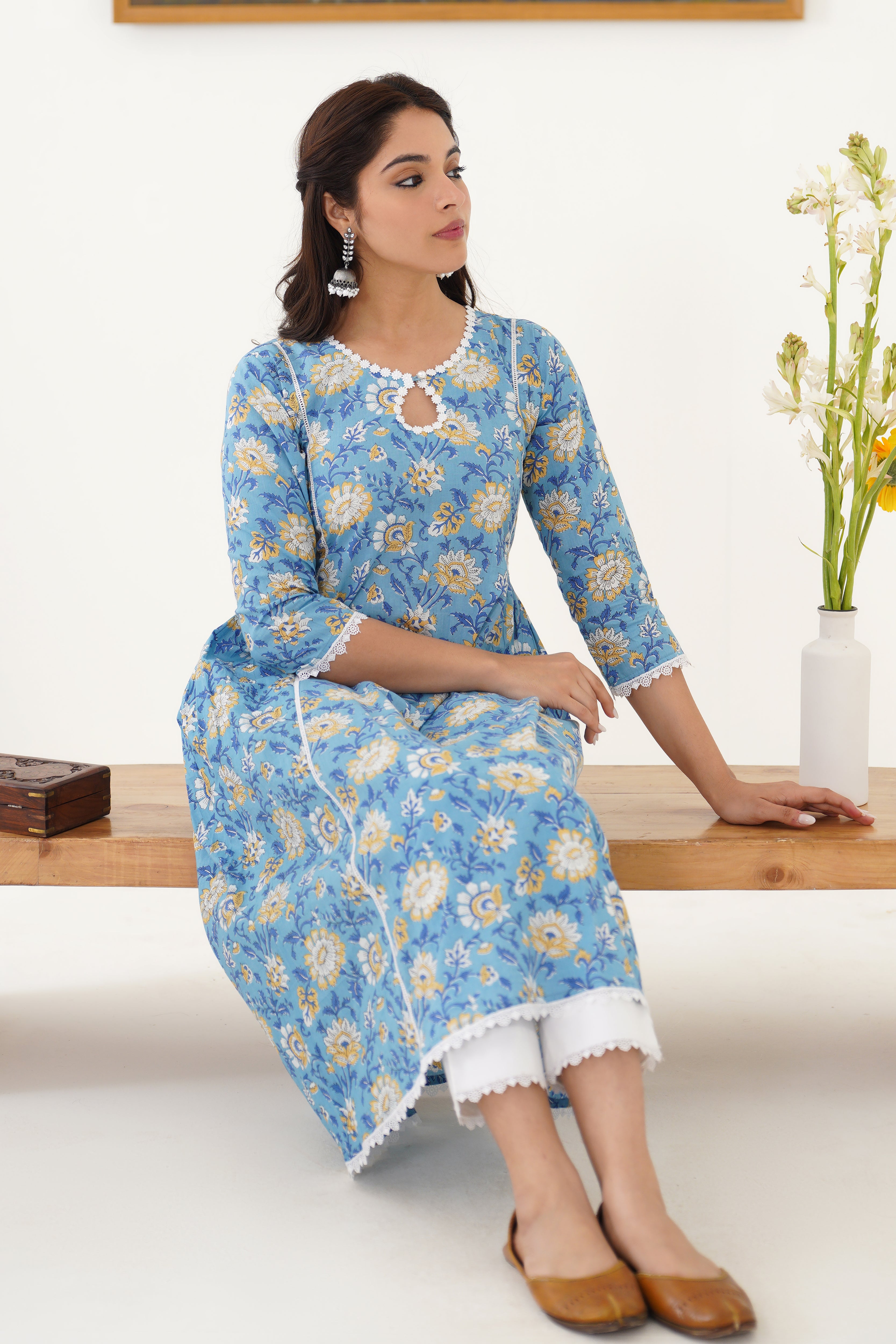 Blue Kyra Kurta Set of 2