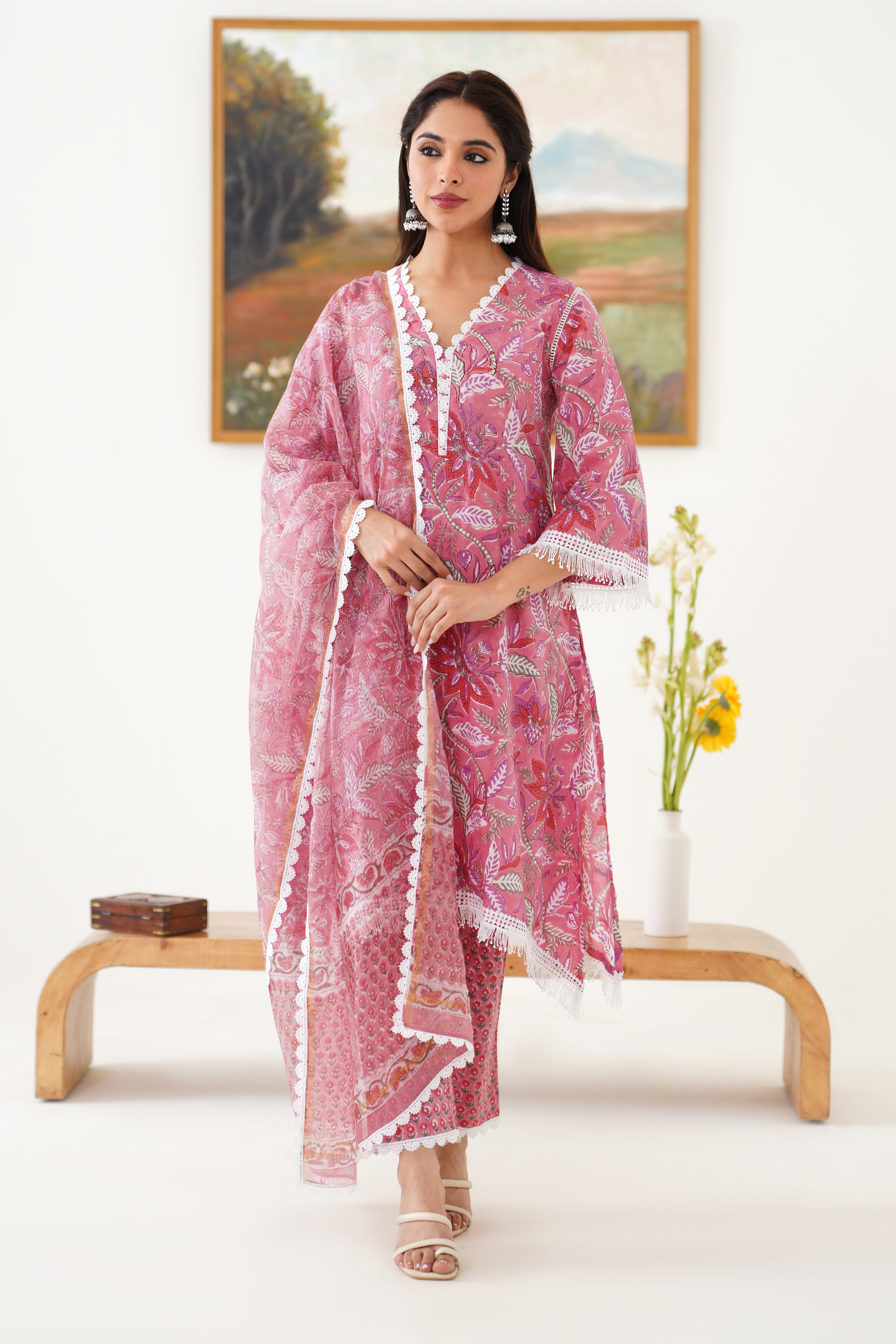 Pink Paulina Kurta Set of 3