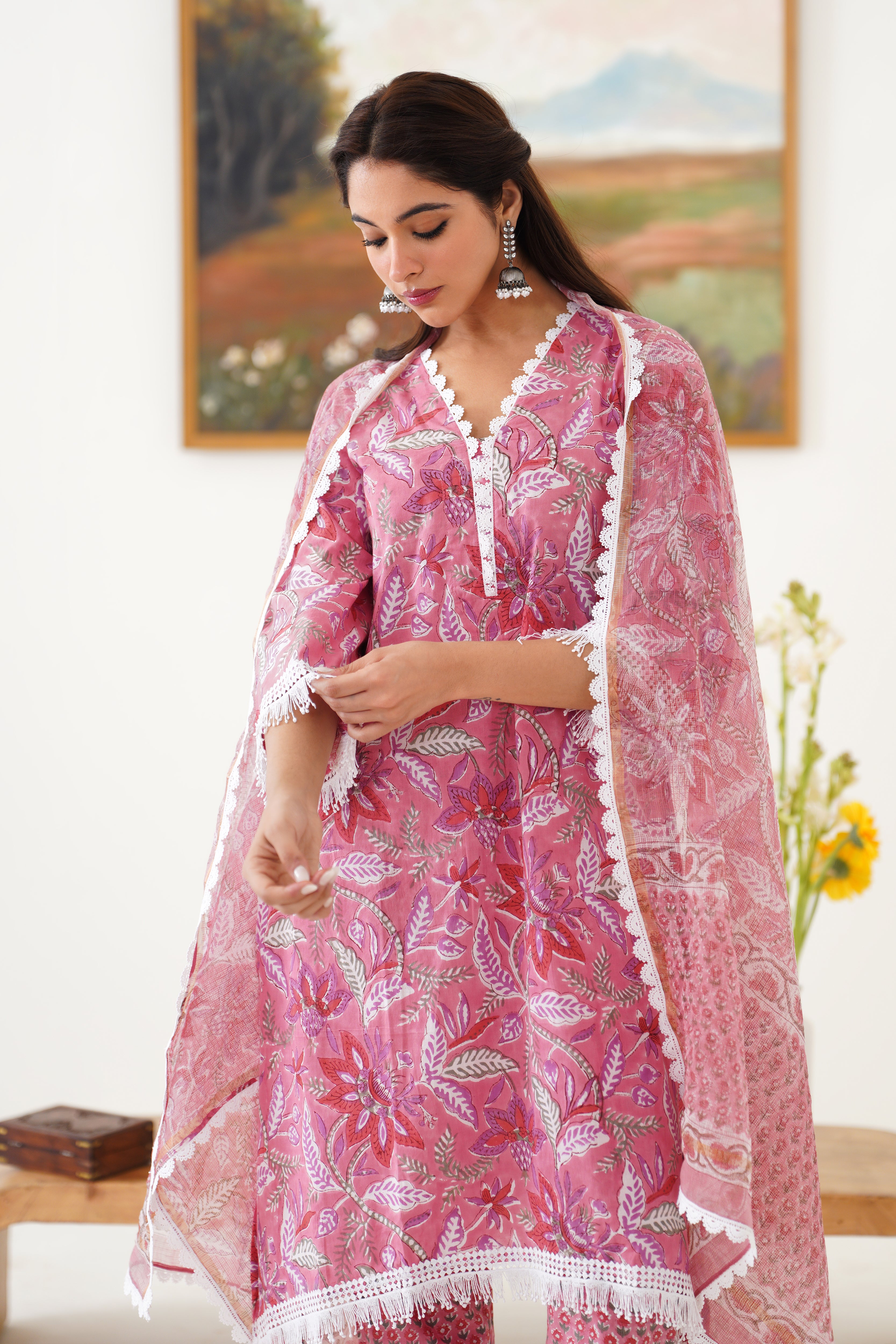 Pink Paulina Kurta Set of 3