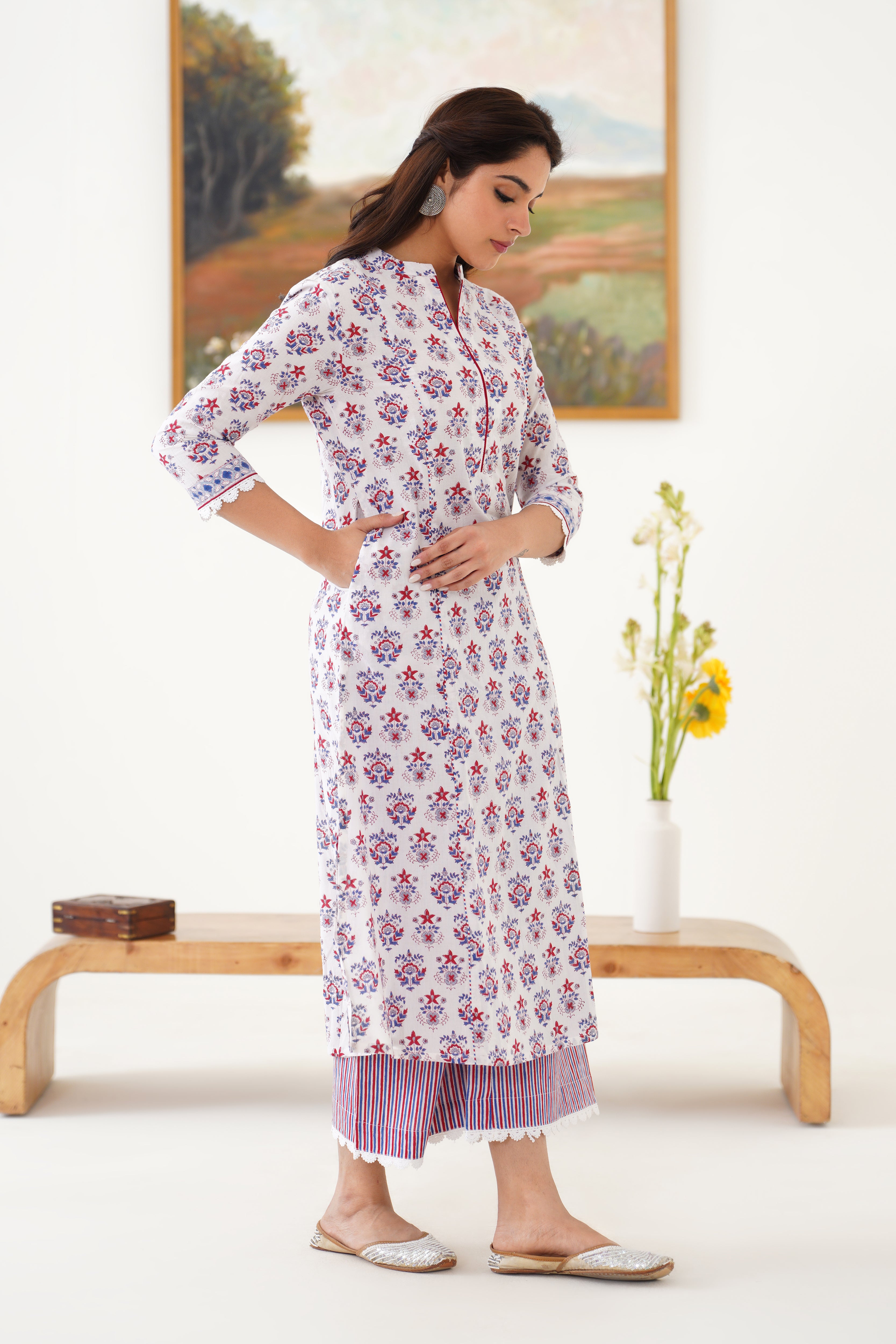White Maisie Kurta Set of 3
