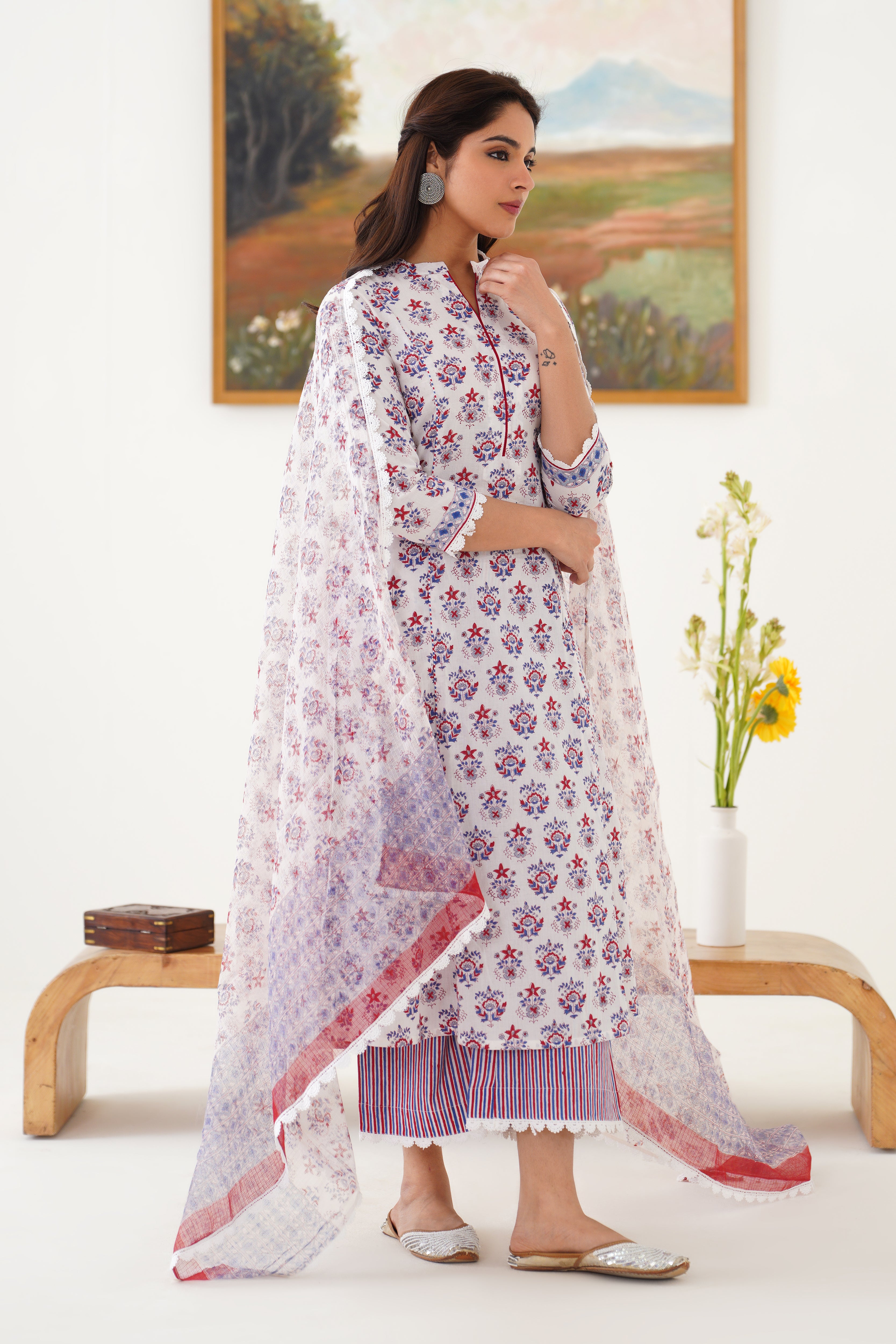 White Maisie Kurta Set of 3