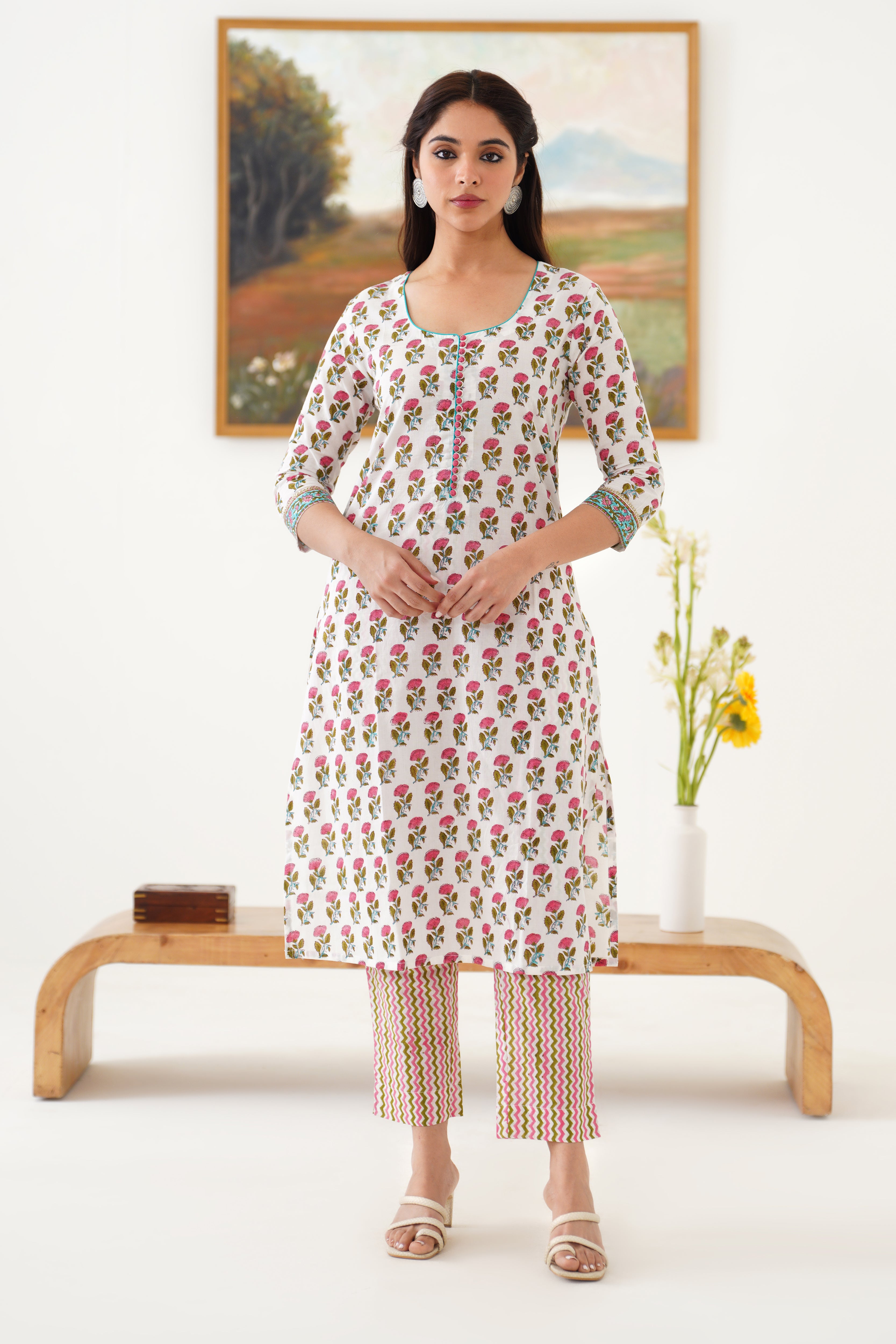 Pink Rosalyn Kurta Set of 3