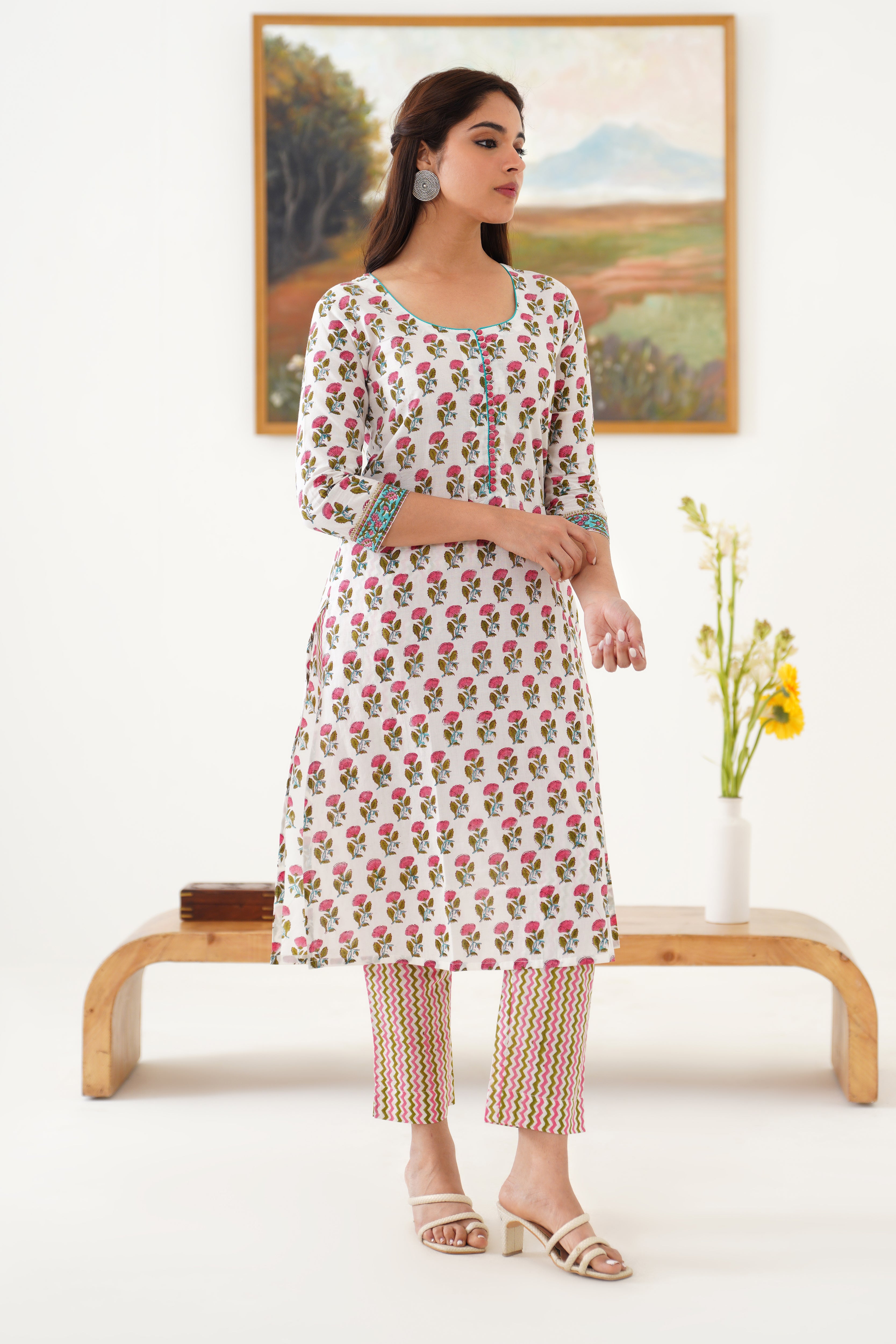 Pink Rosalyn Kurta Set of 3