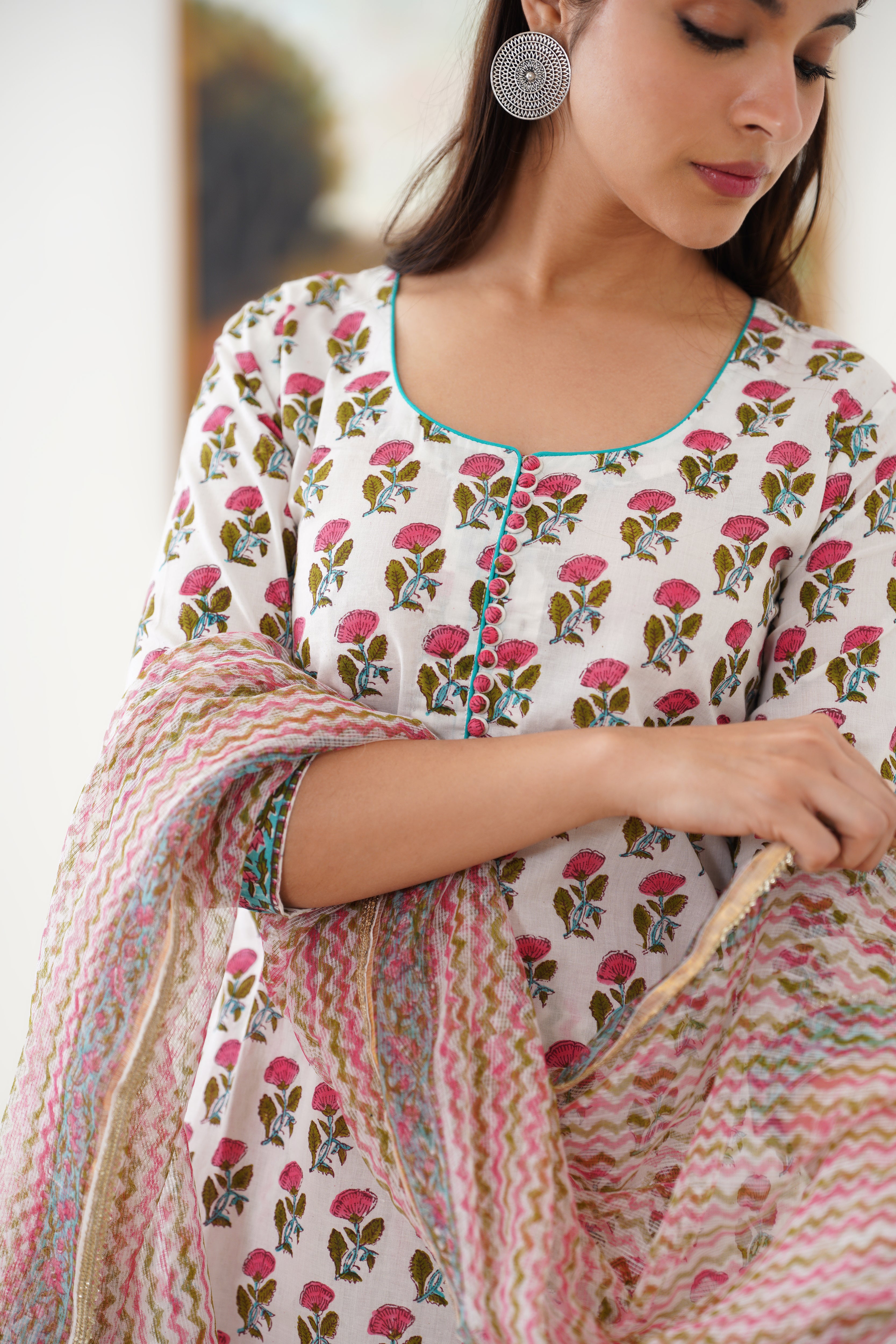 Pink Rosalyn Kurta Set of 3