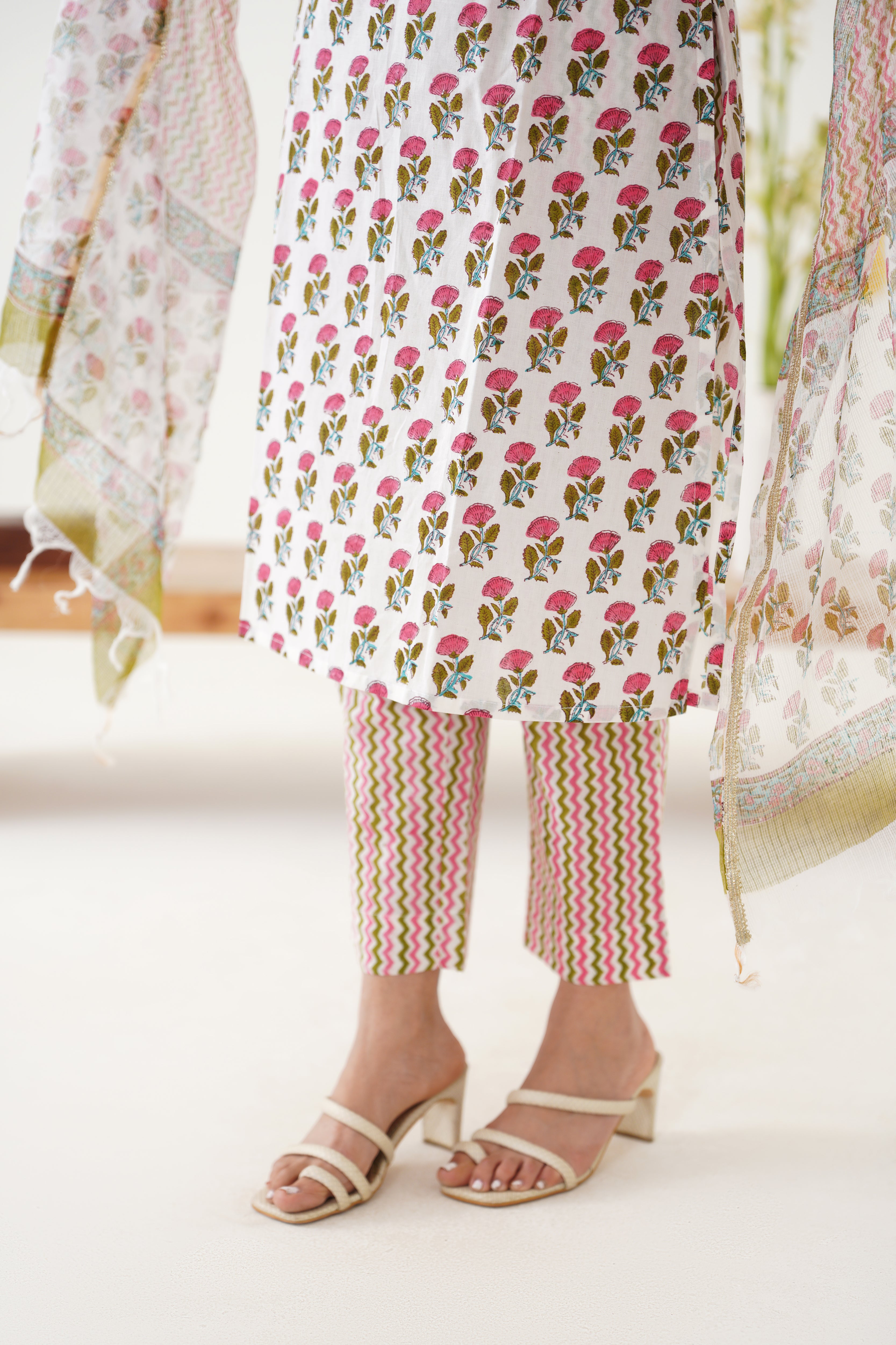 Pink Rosalyn Kurta Set of 3