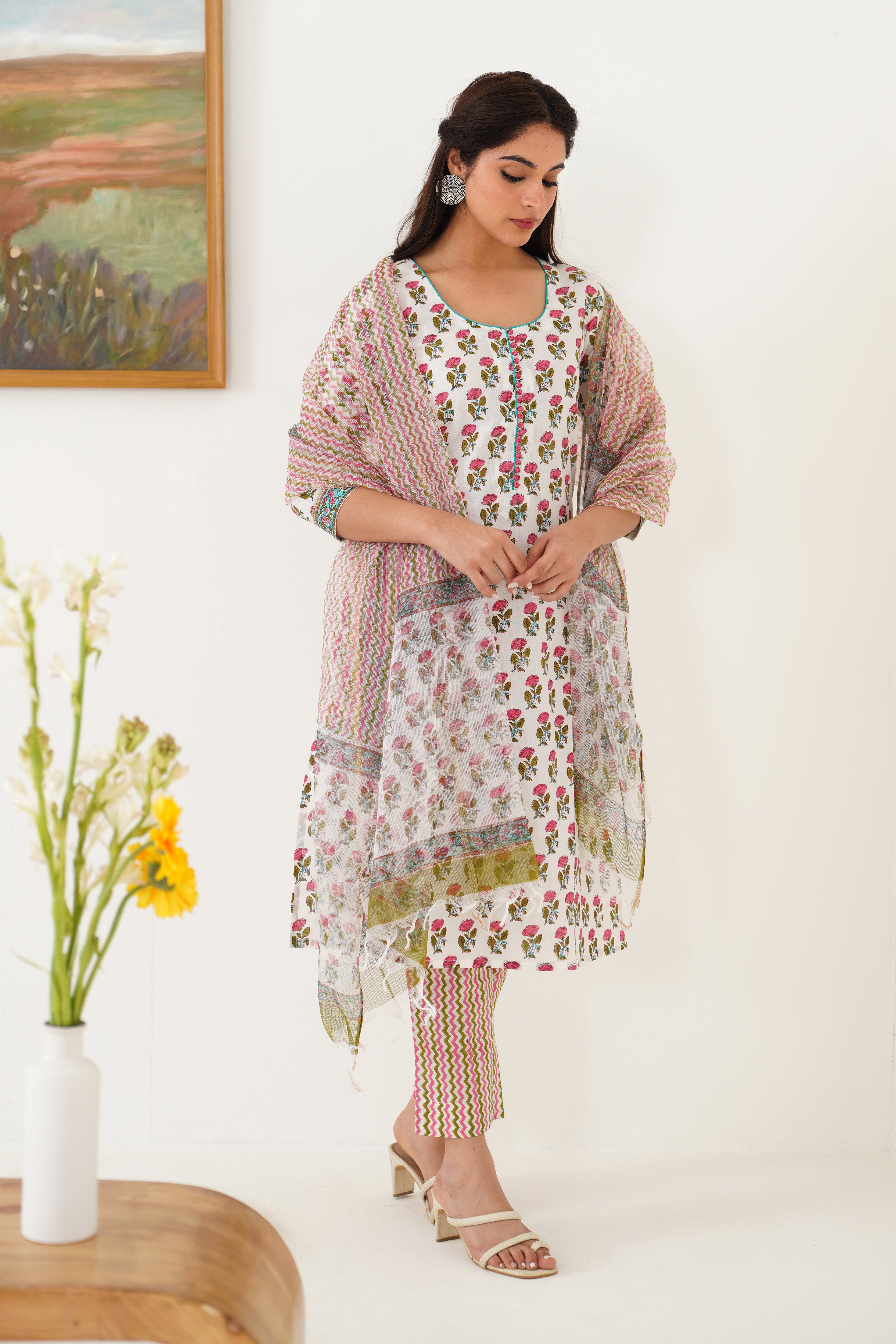 Pink Rosalyn Kurta Set of 3