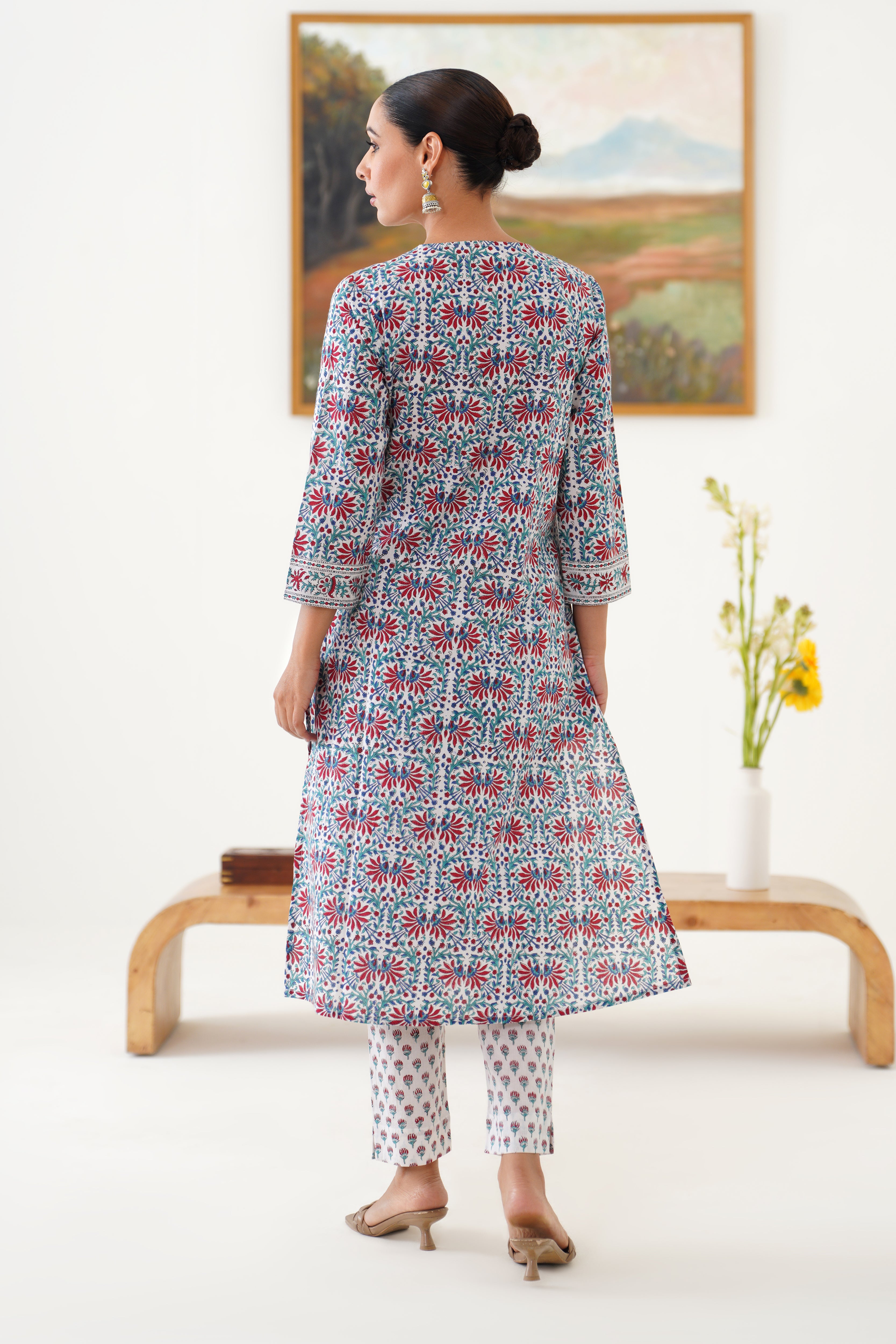 White Beverly Embroidered Kurta Set of 3