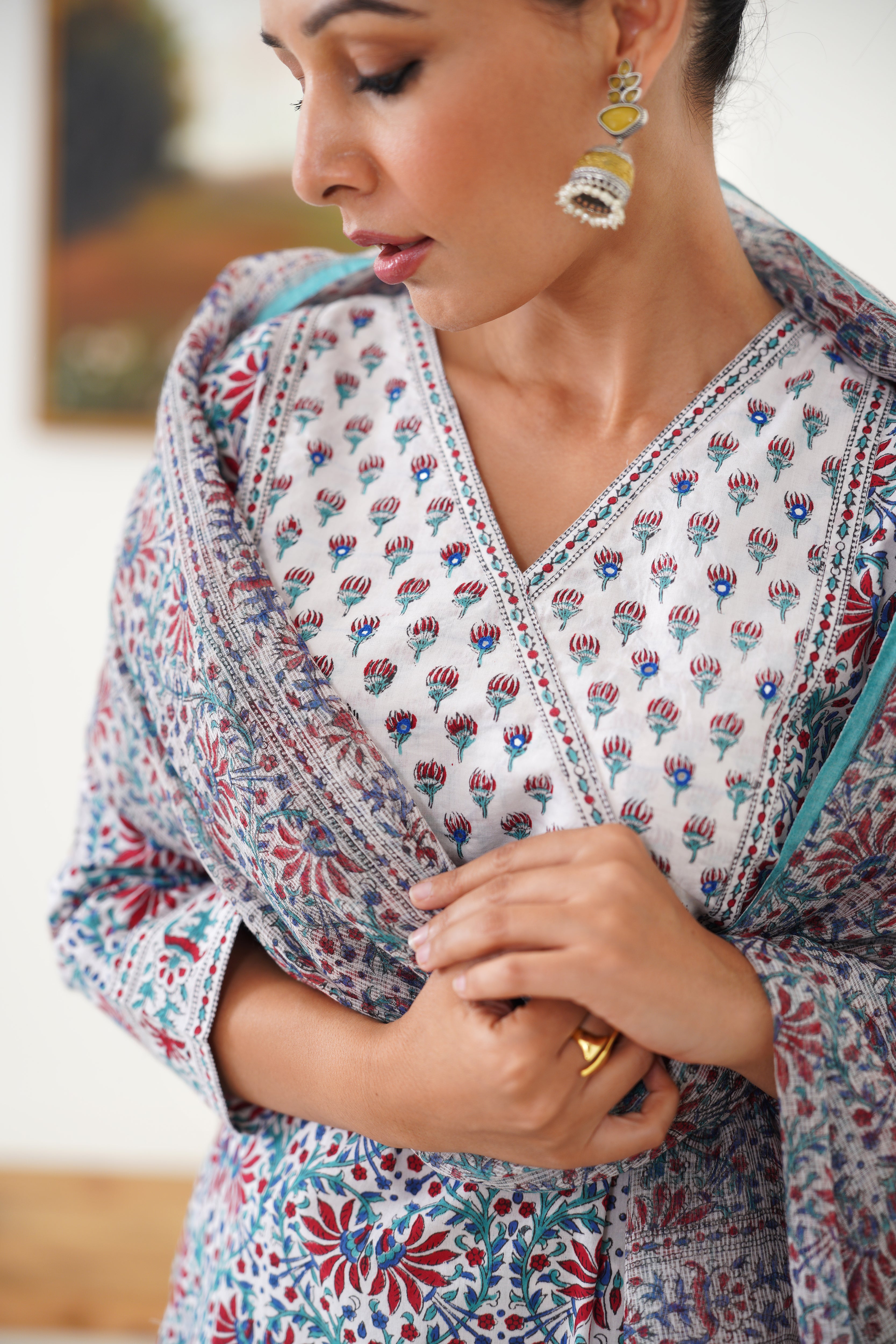 White Beverly Embroidered Kurta Set of 3