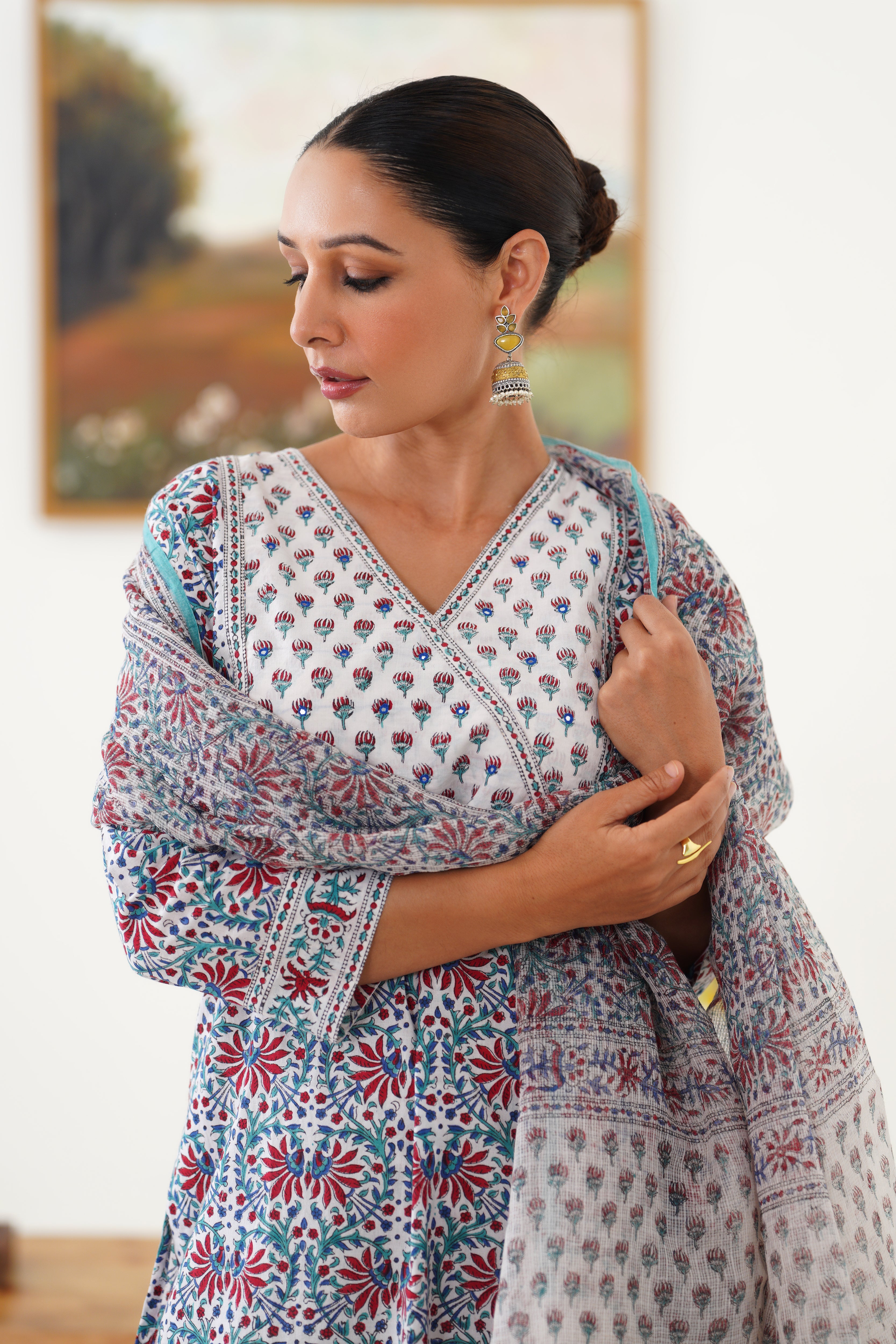 White Beverly Embroidered Kurta Set of 3