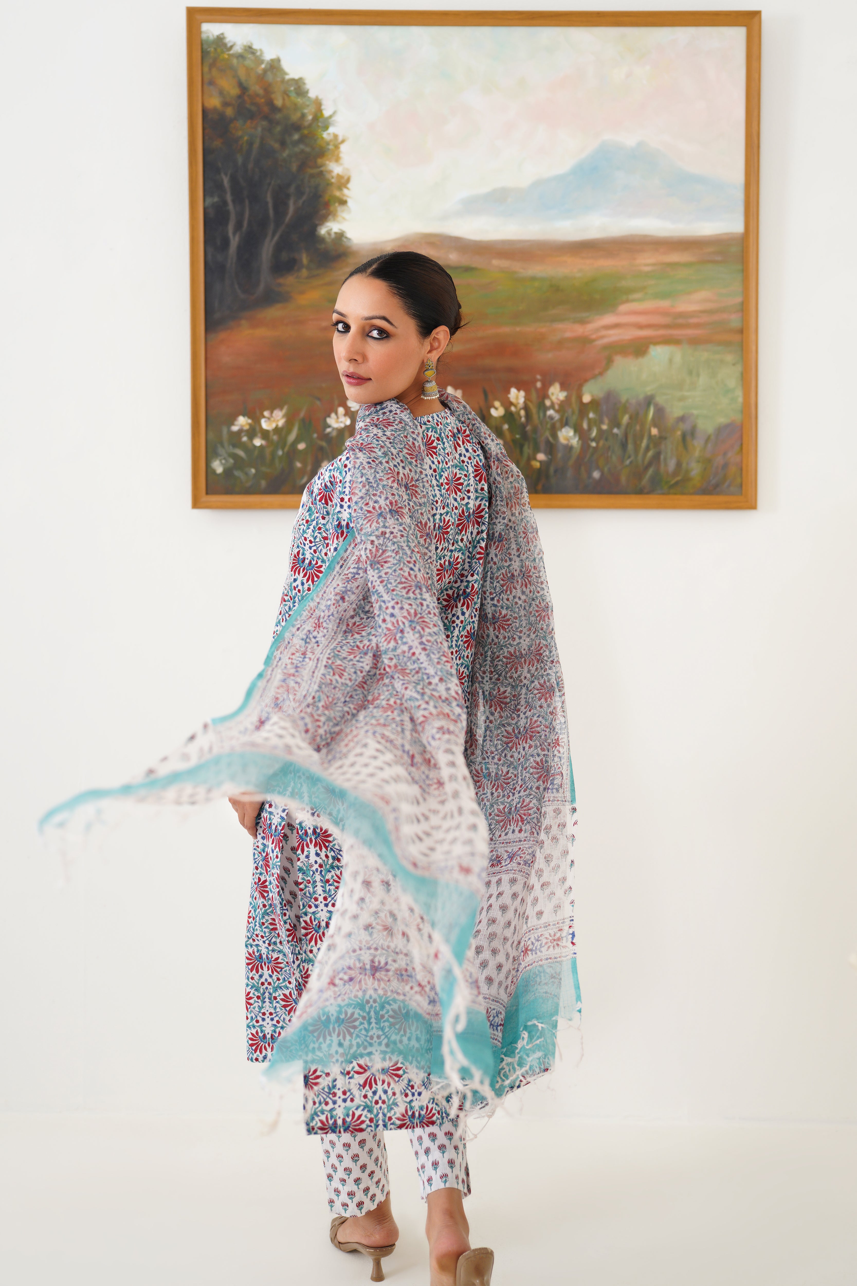 White Beverly Embroidered Kurta Set of 3