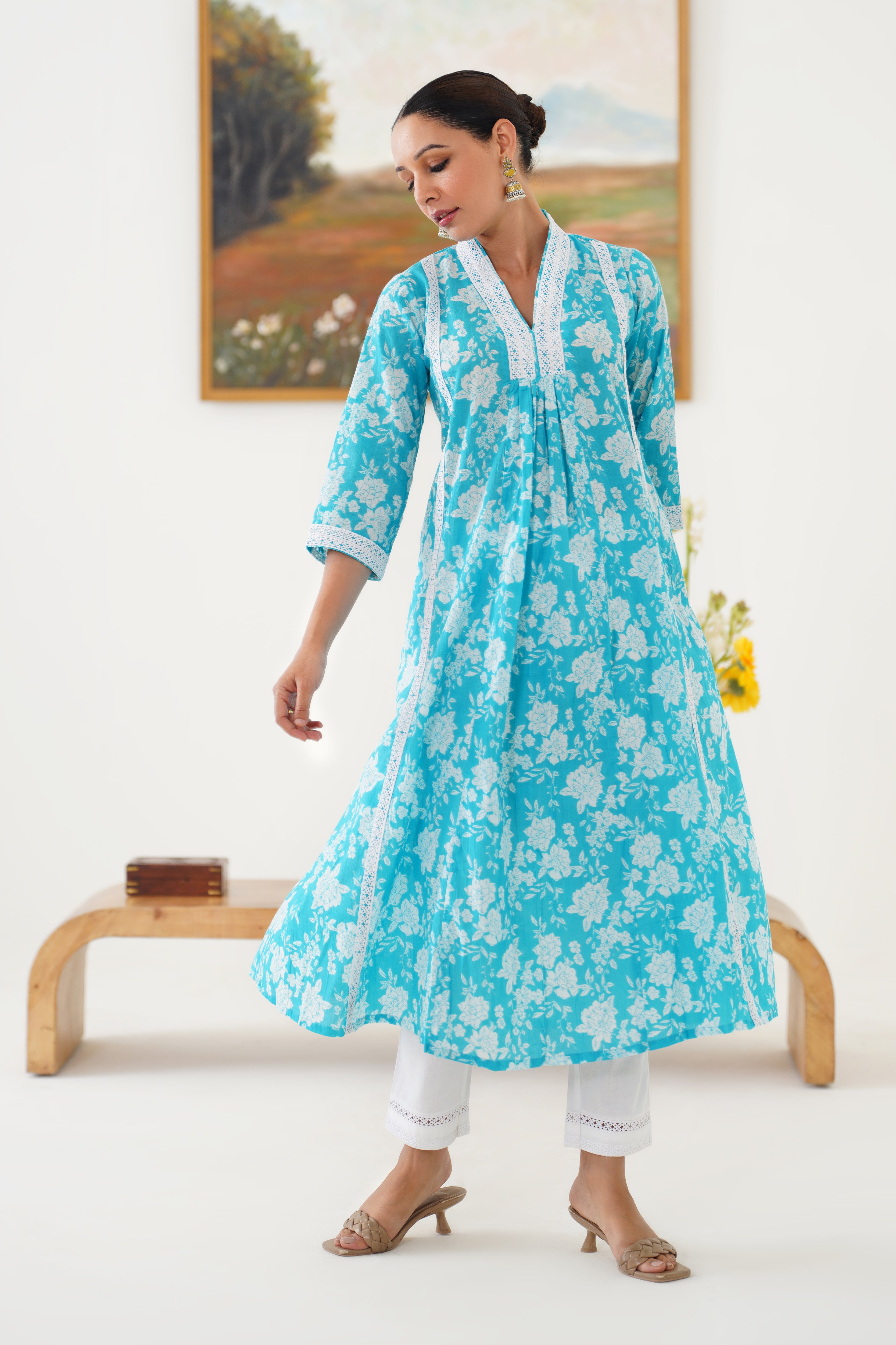 Tiffany Blue Kurta Set of 2