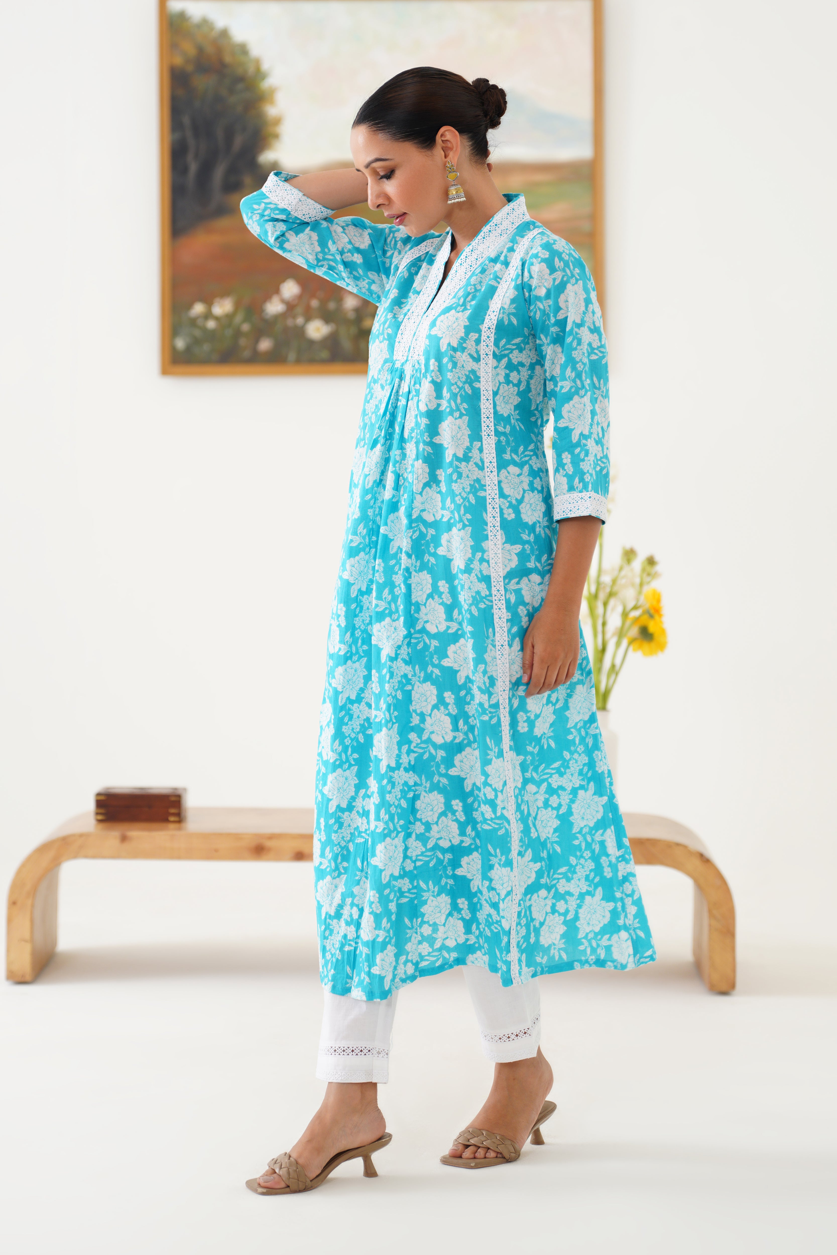 Tiffany Blue Kurta Set of 2