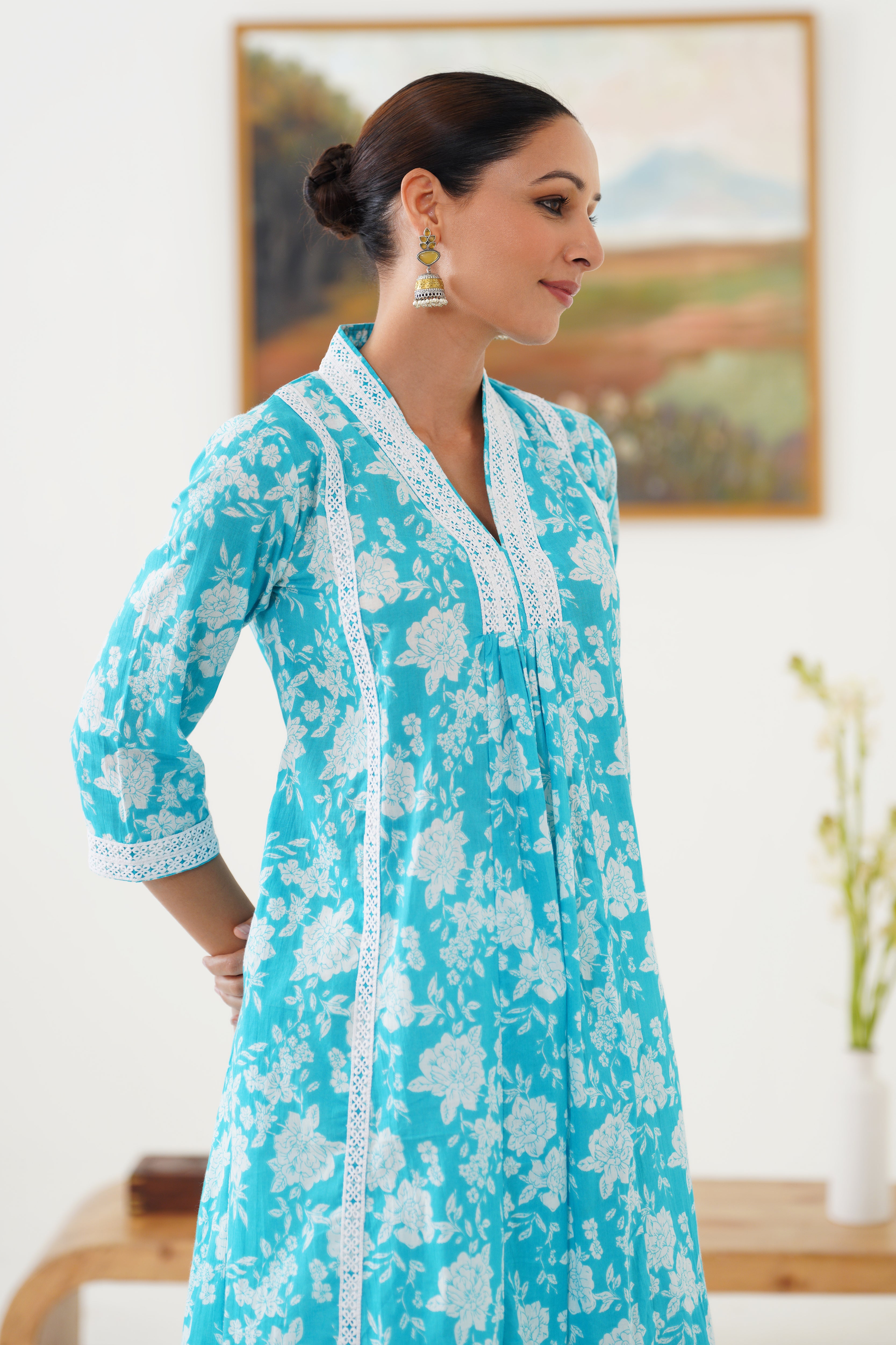 Tiffany Blue Kurta Set of 2