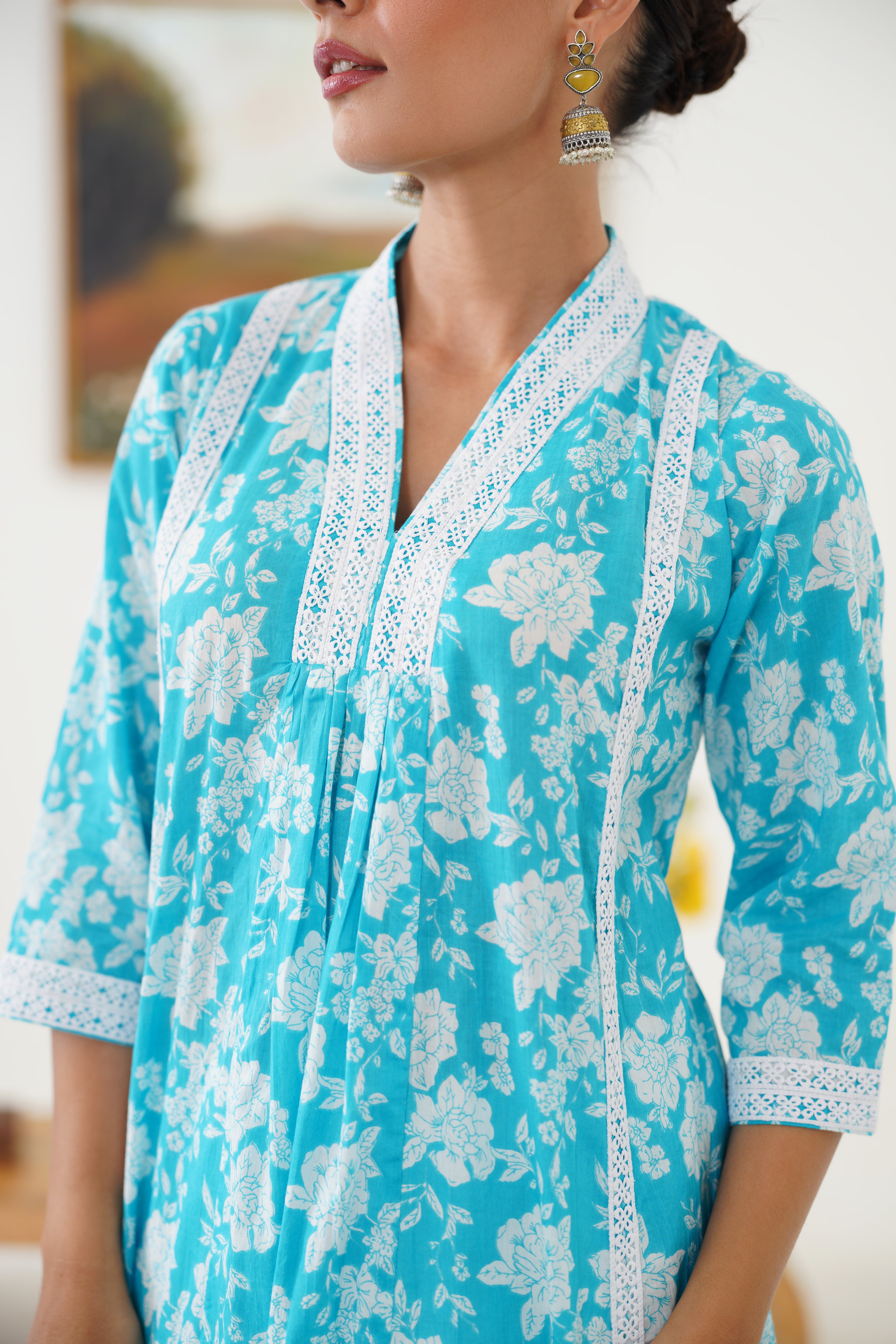 Tiffany Blue Kurta Set of 2