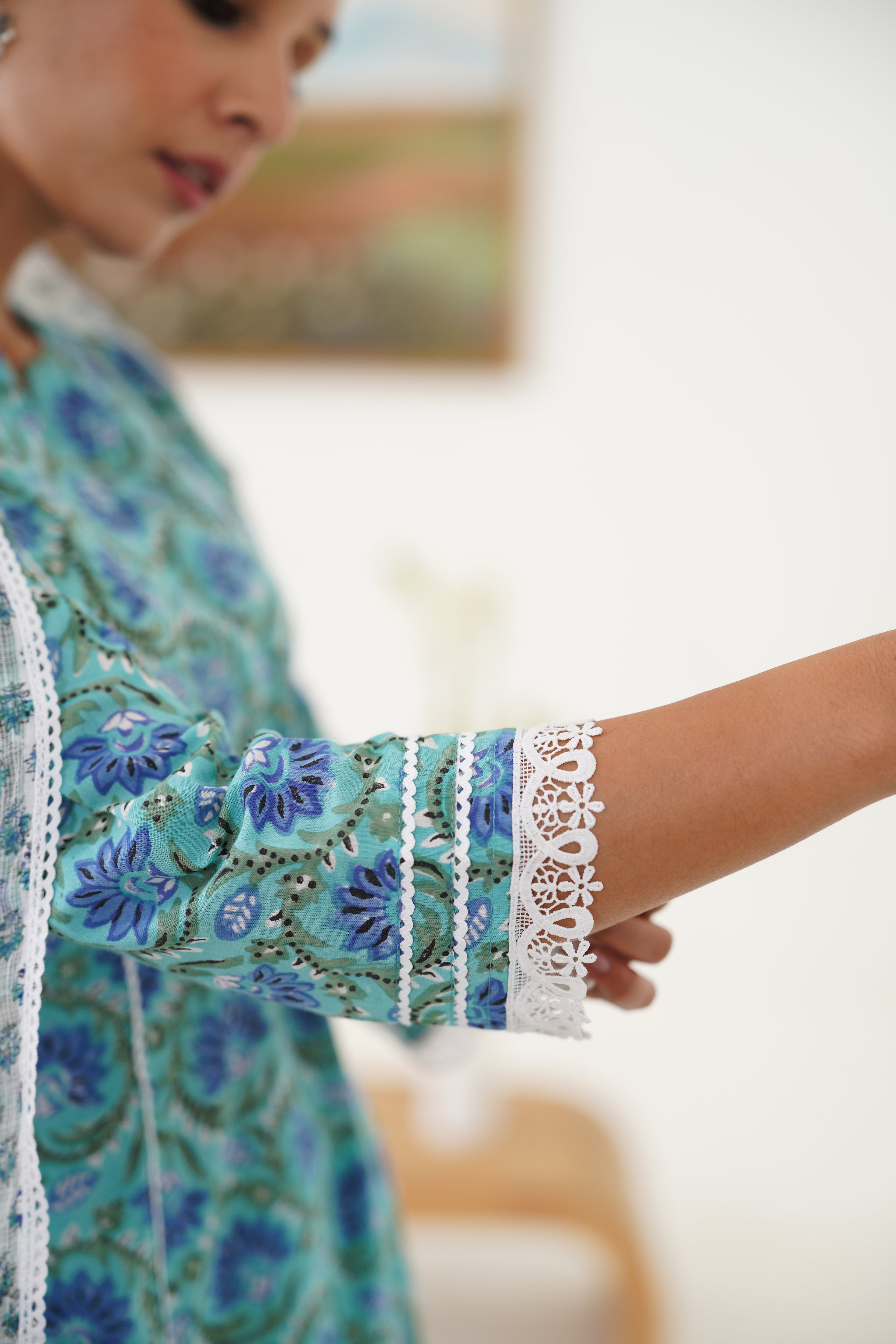 Blue Georgia Kurta Set of 3