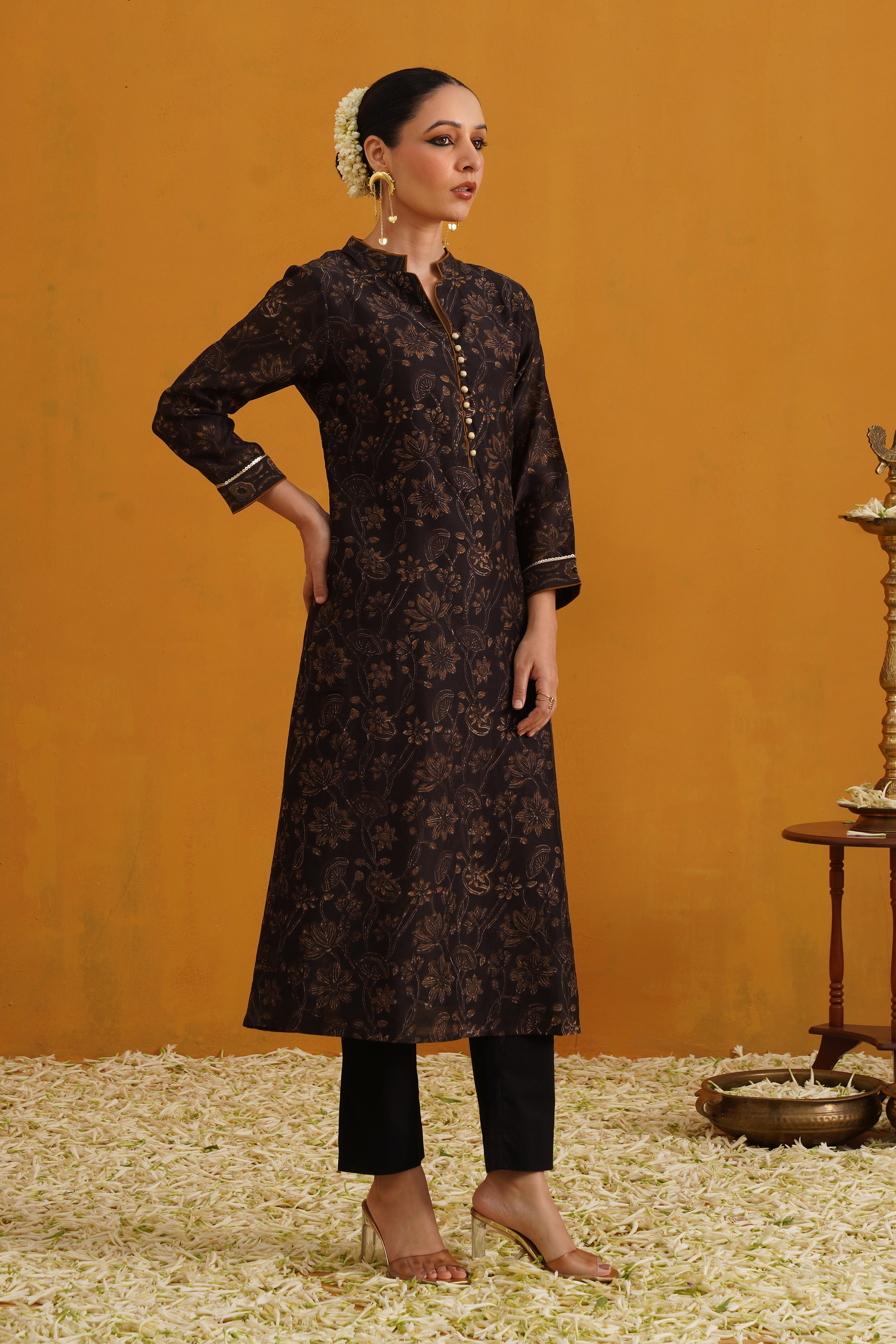 Black Betty Kalamkari Chanderi Kurta Set of 3