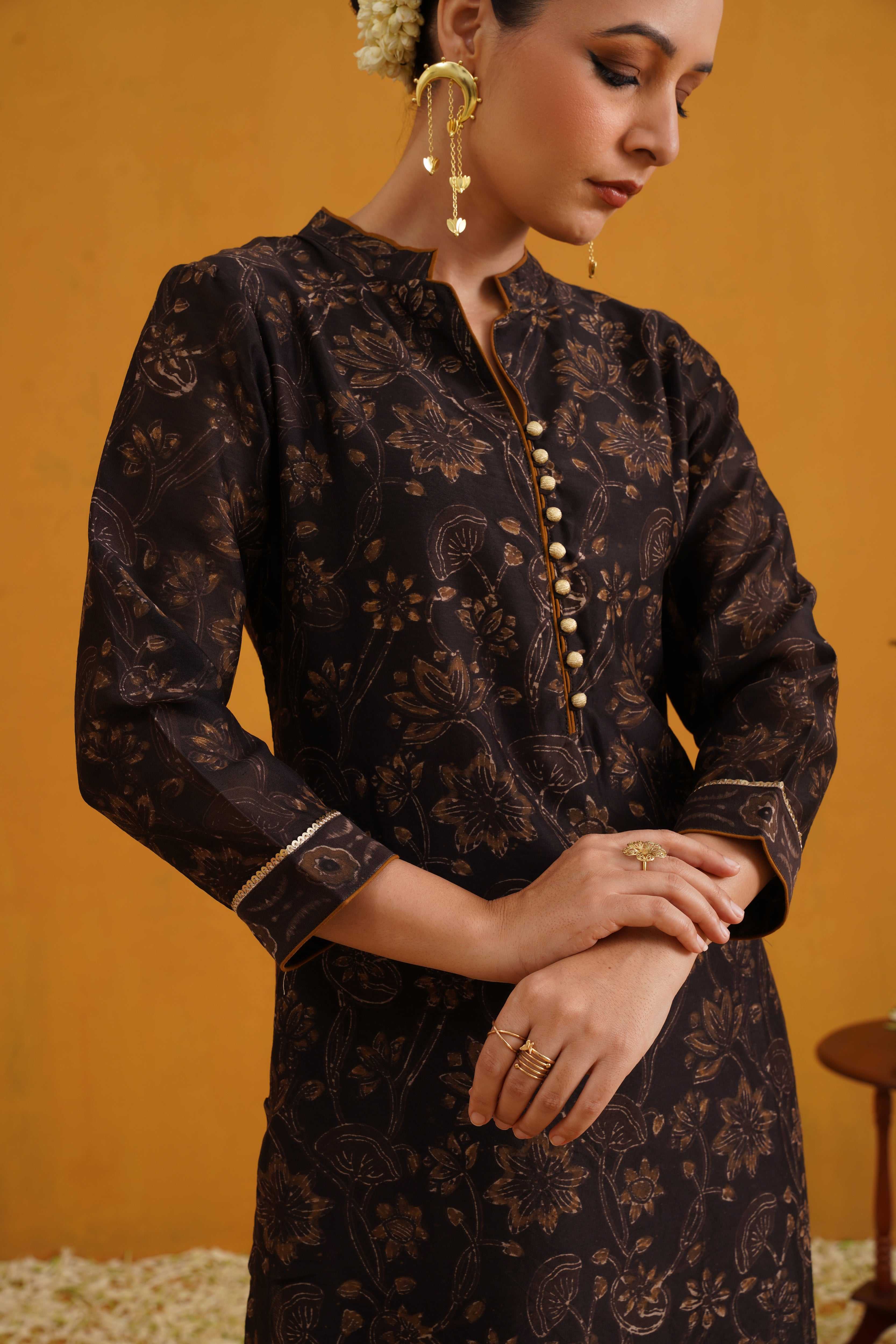 Black Betty Kalamkari Chanderi Kurta Set of 3