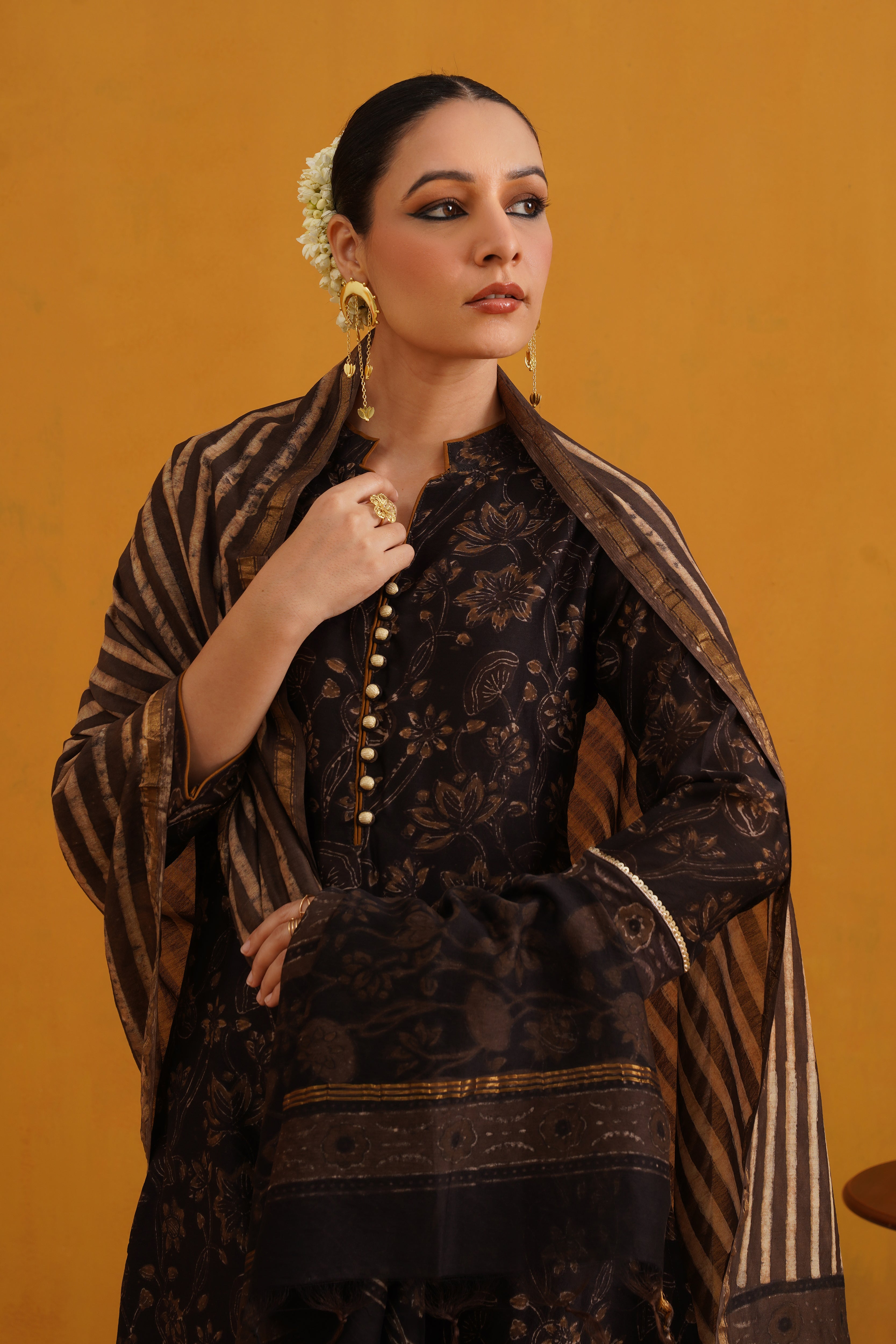 Black Betty Kalamkari Chanderi Kurta Set of 3