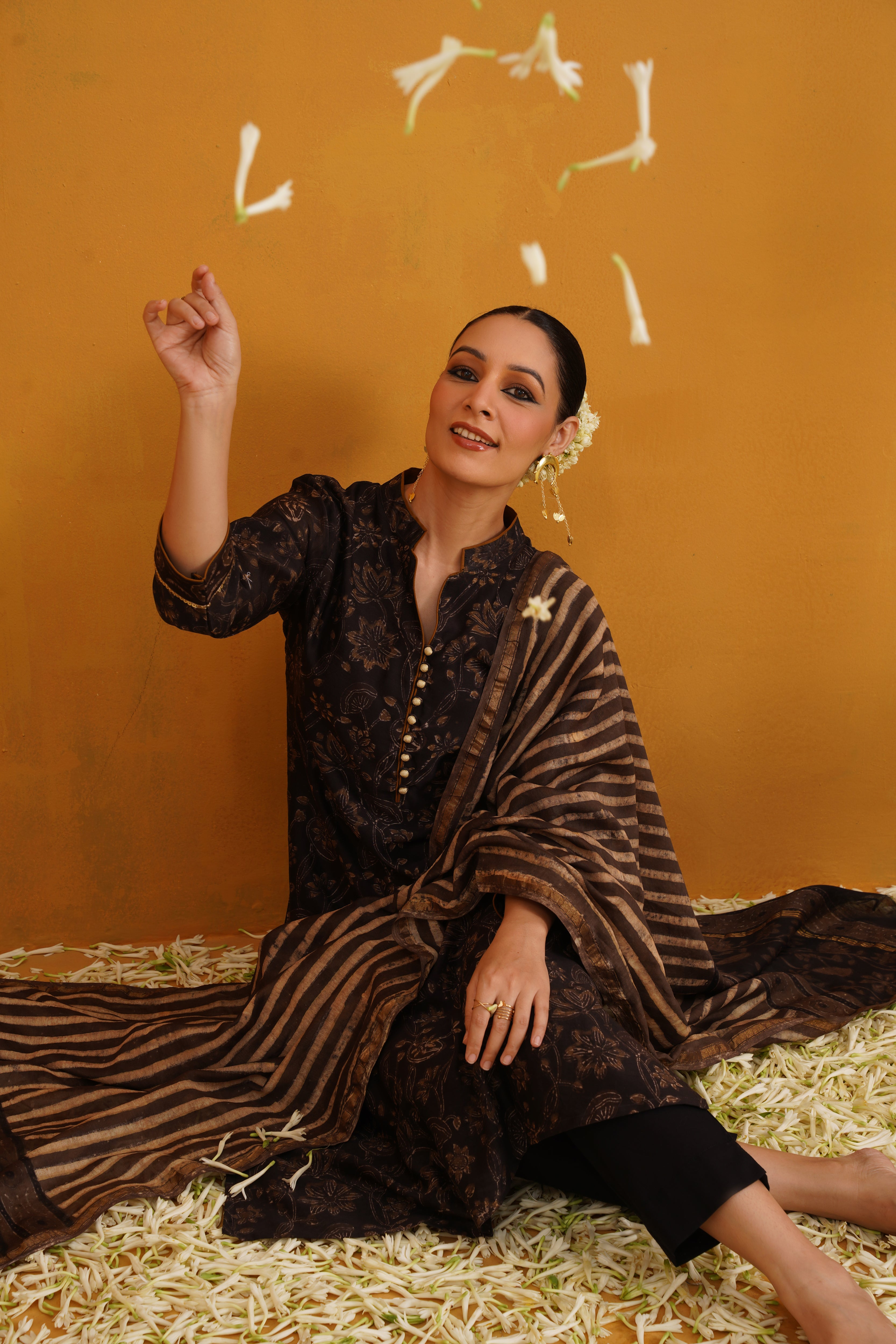 Black Betty Kalamkari Chanderi Kurta Set of 3