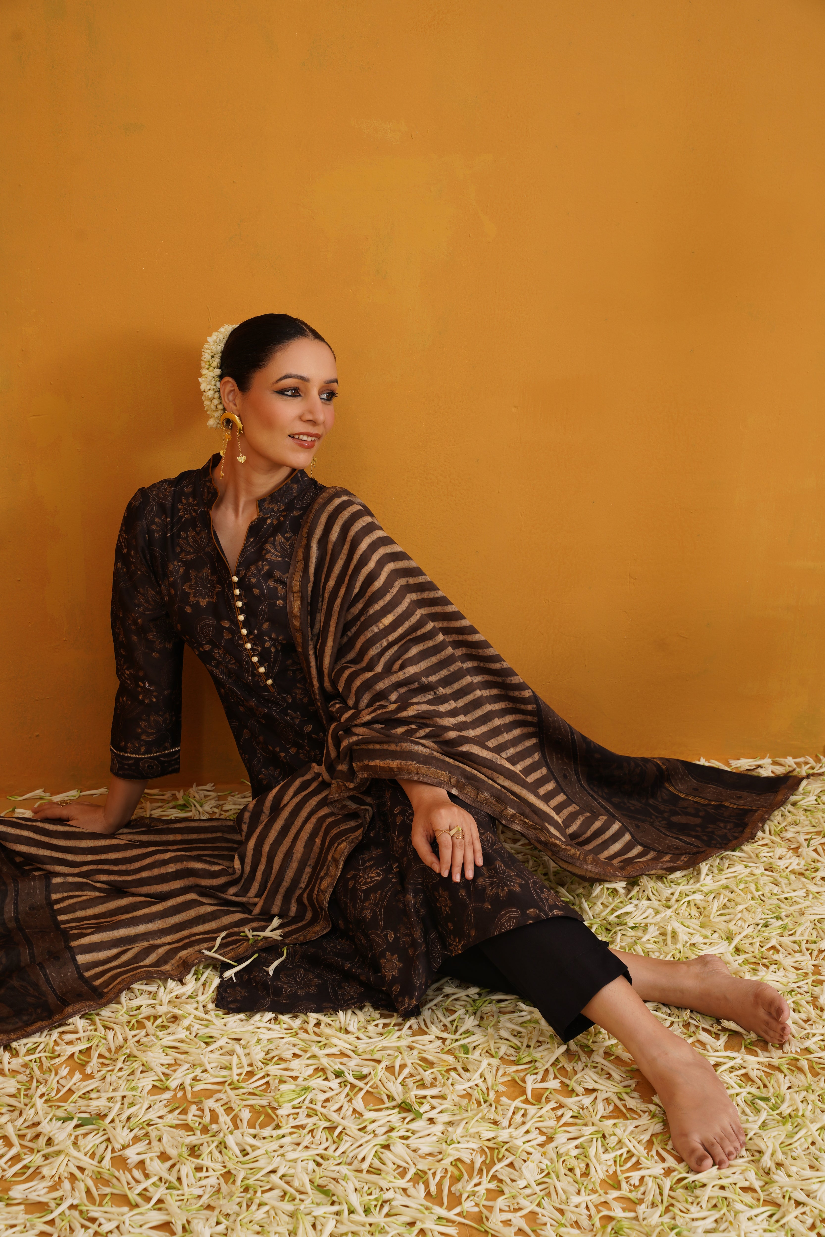 Black Betty Kalamkari Chanderi Kurta Set of 3
