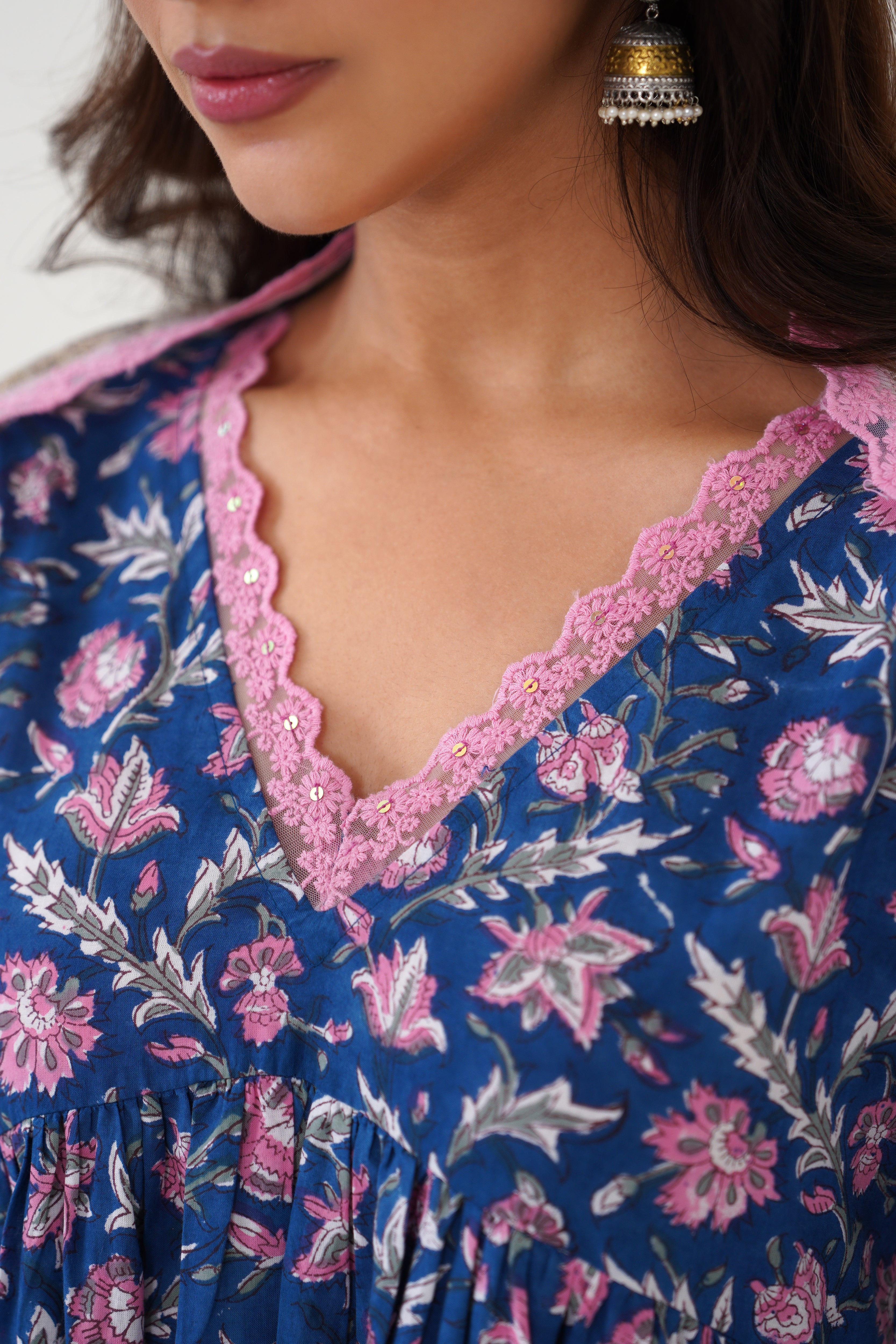 Blue Amyra Embroidered Kurta Set of 3
