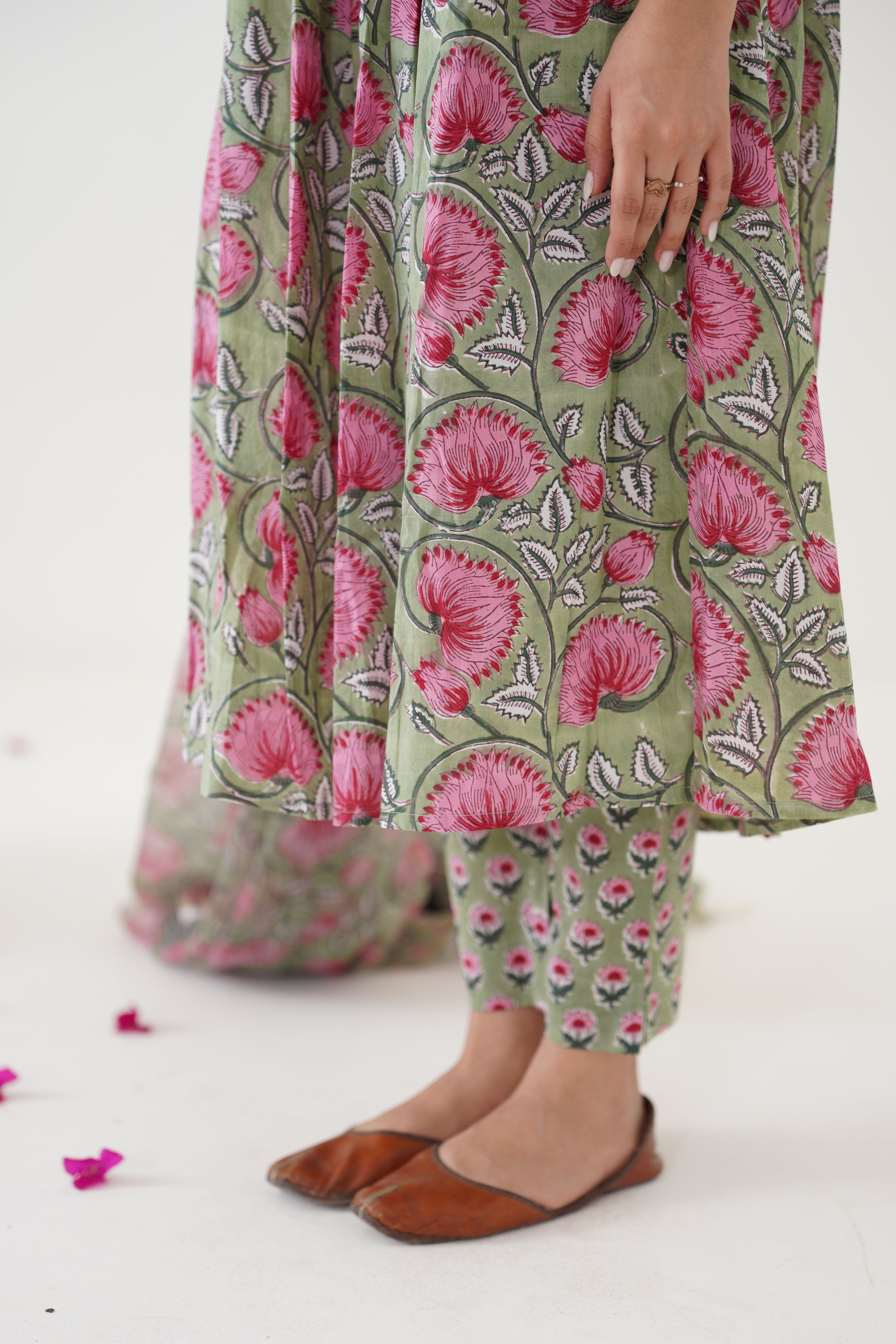 Green Gianna Embroidered Anarkali Set of 3