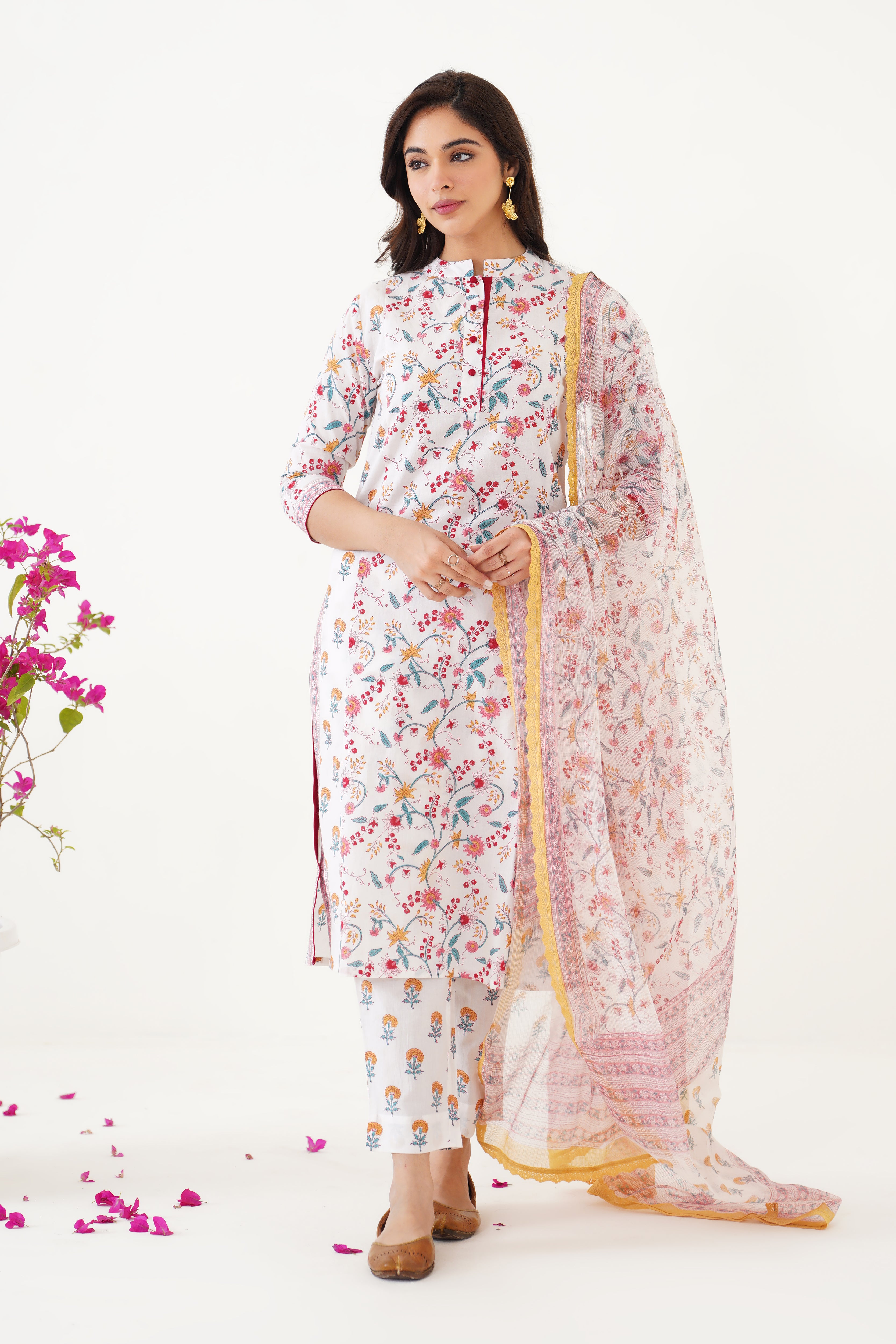 Yellow Mia Floral Kurta Set of 3