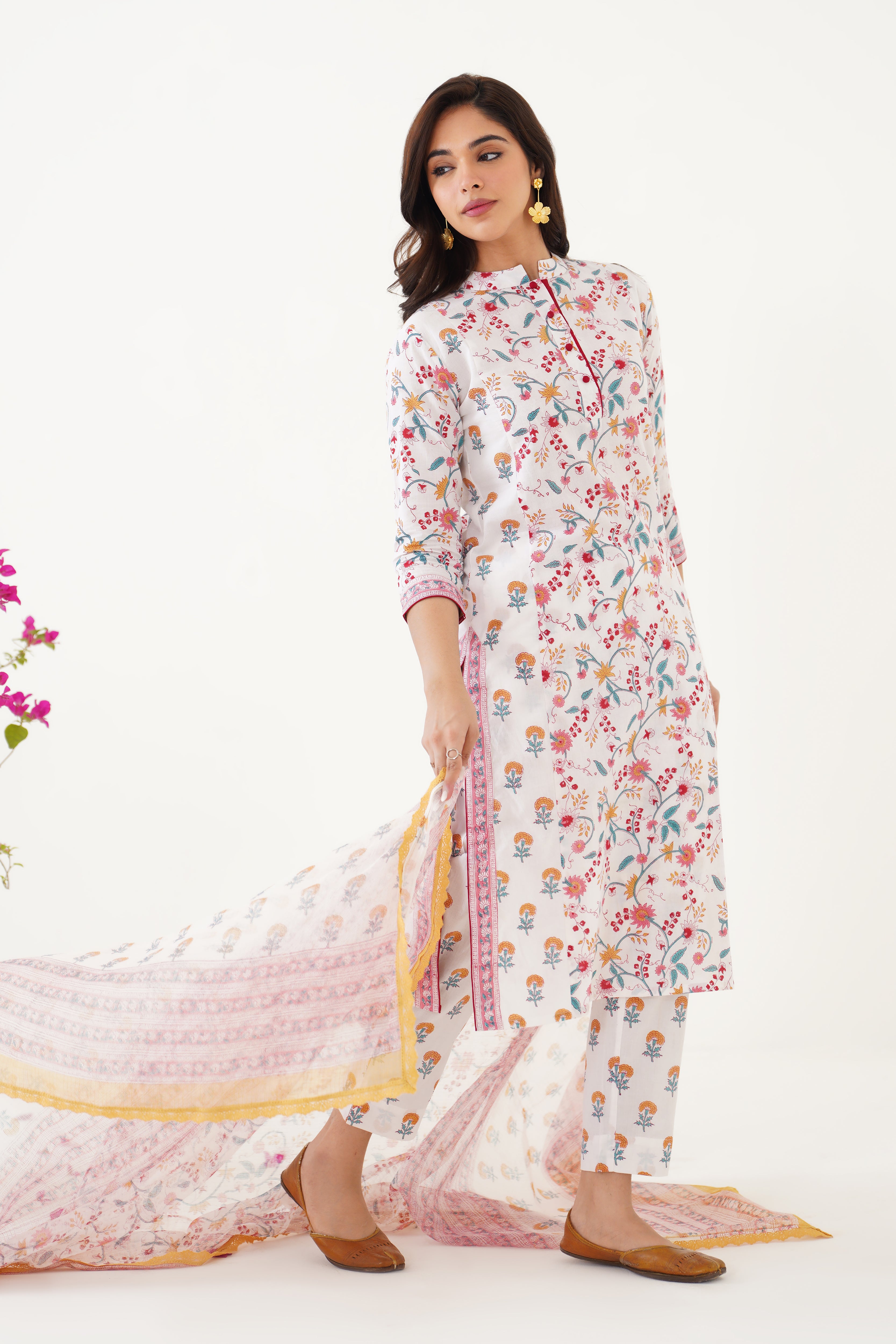 Yellow Mia Floral Kurta Set of 3