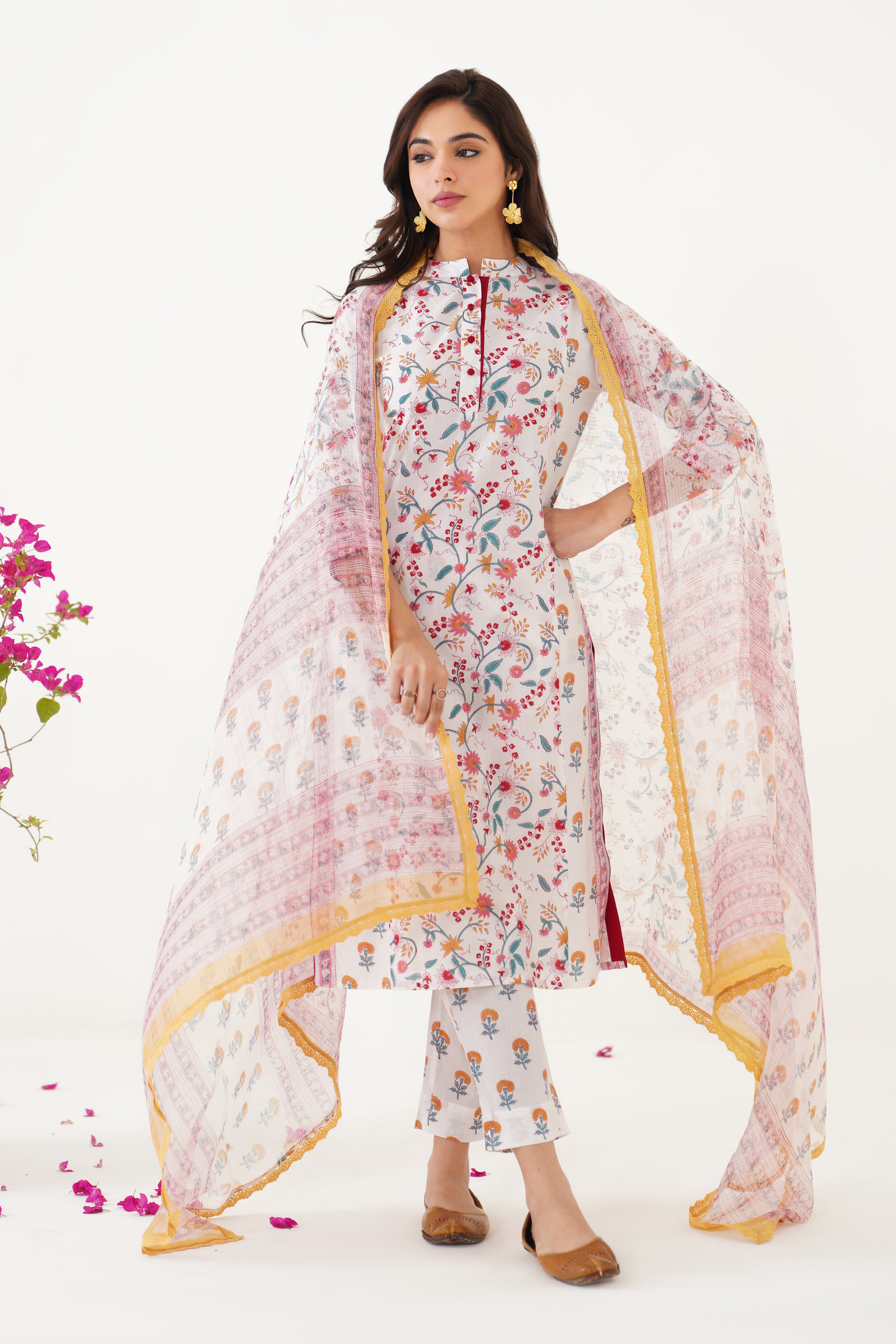 Yellow Mia Floral Kurta Set of 3